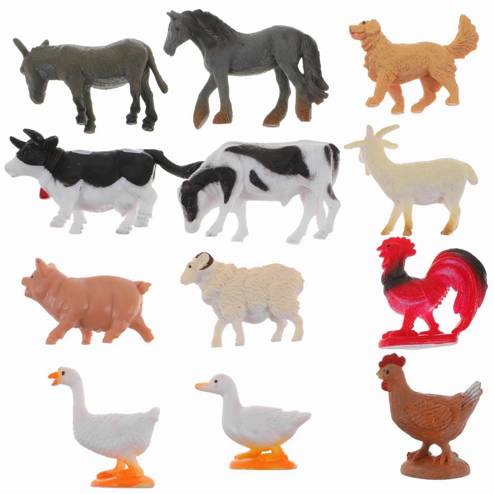Zerodeko 36pezzi Miniature Animal Figurines Simulazione Di Animali Per Decorazione e Paesaggi Modelli Per Terrari e Decorazioni Domestiche Di Statuine Di Animali Della Fattoria