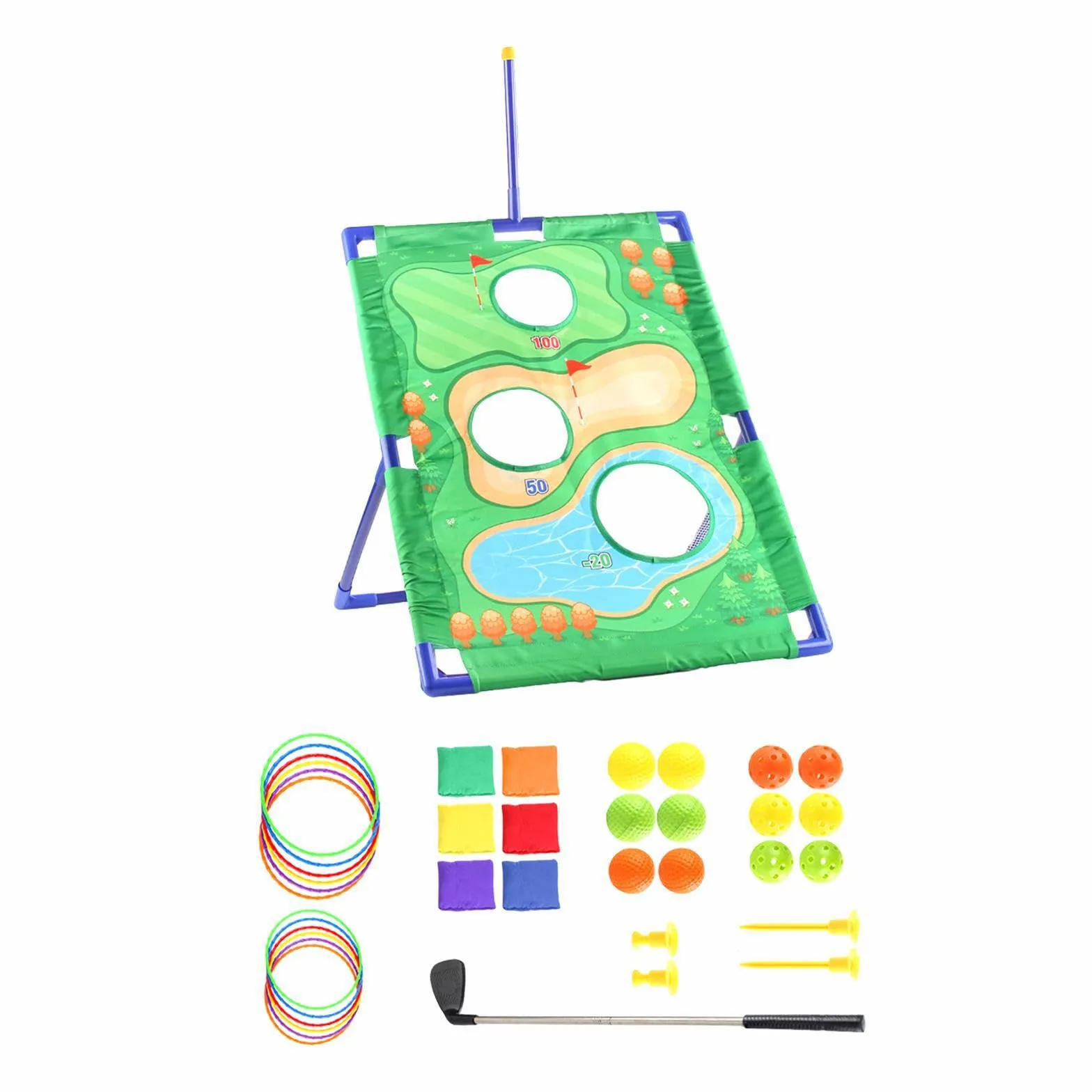Gioco coinvolgente con sacchi di sabbia, lancio di giocattoli con tavola pieghevole per il mais e sviluppo di varie capacità motorie per bambini, gioco con sacchi di