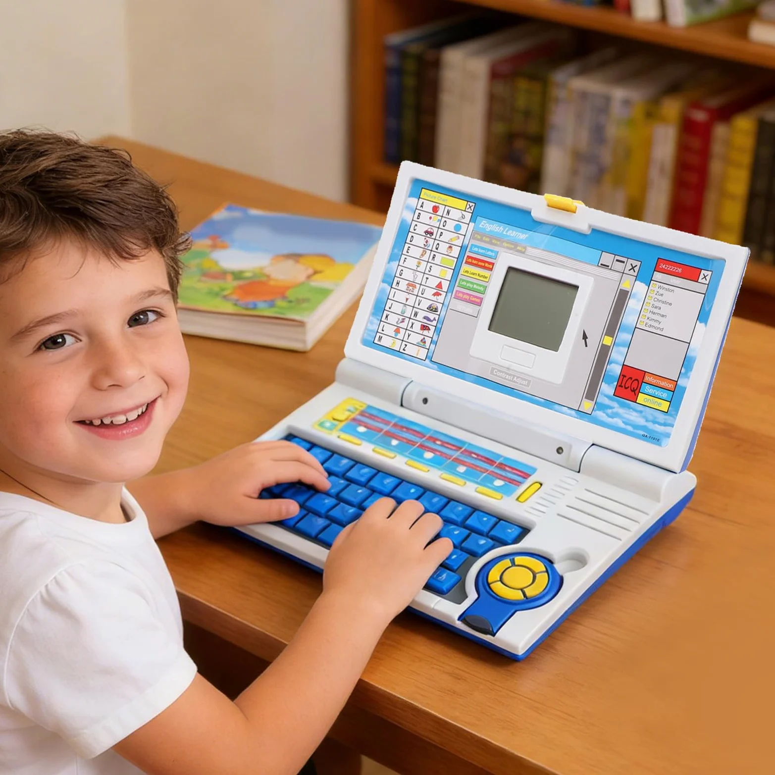 PUSOKEI Computer Educativo per Bambini in Inglese, Learning Laptop with | Toddler Learning Laptop with Spelling and Music, ABC Learning Toy for Children