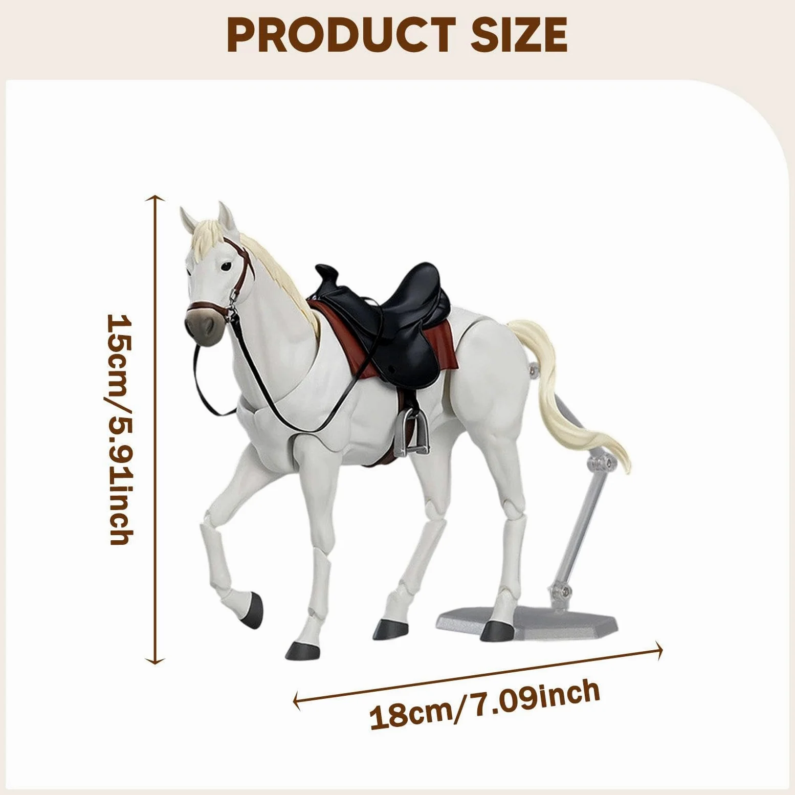 Statuetta di Cavallo Realistica per Decorazione da Scrivania E Progetti Fai da Te, Bianco