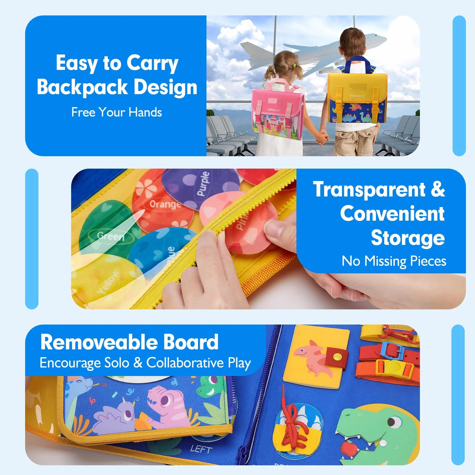 Montessori Busy Board Pannello Sensoriale 18 attività Giochi Educativo Bambini 2 3 Anni