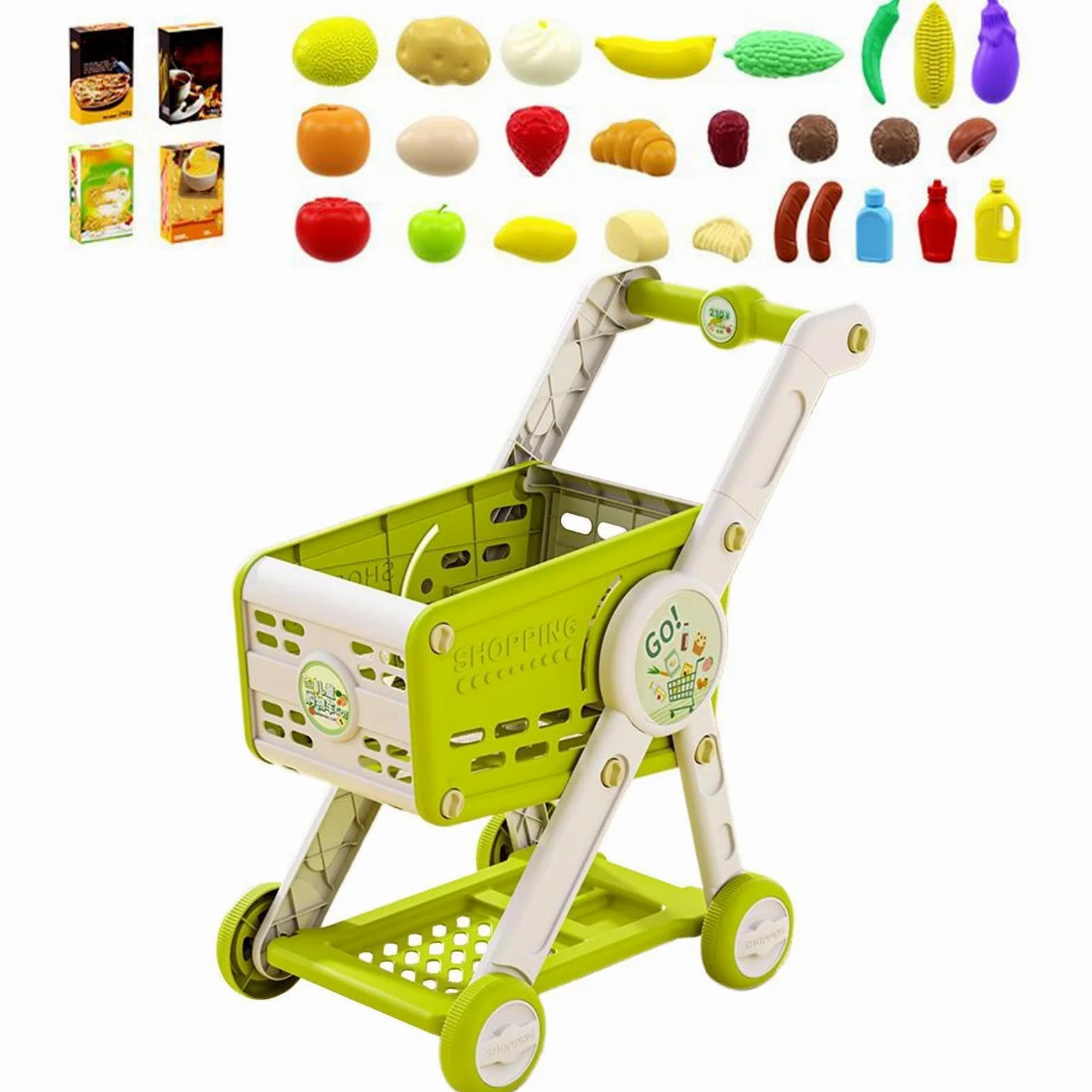 Carrello Della Spesa Giocattolo Cesto Della Spesa Giochi Supermercato | Simbolico Per Accessori Apprendimento Bambini 1-3 Anni Bambina Casa Delle Bambole