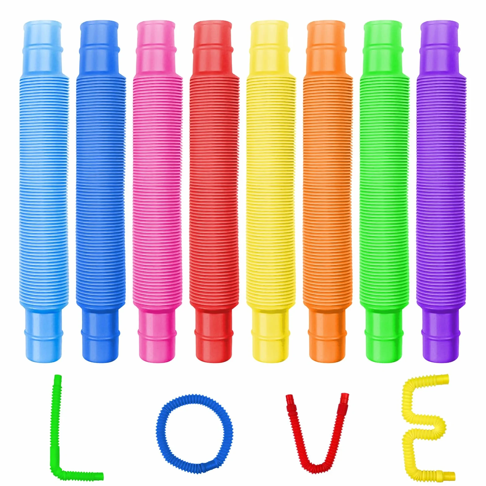Newpop 24 Pezzi Tubi Gioco per Bambini, Colorati Pop Tube, Pop Tubes, Tubi allungabili Gioco, Giocattoli sensoriali Adatti a Bambini, Ragazzi e Adulti