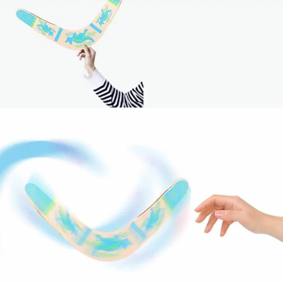 Boomerang Volante Flying Boomerang in Legno a Forma di V Giocattolo in Legno per Sport all'Aria Aperta Boomerang Volante per Bambini e Adulti Boomerang All'aperto Sport Regalo Giocattolo