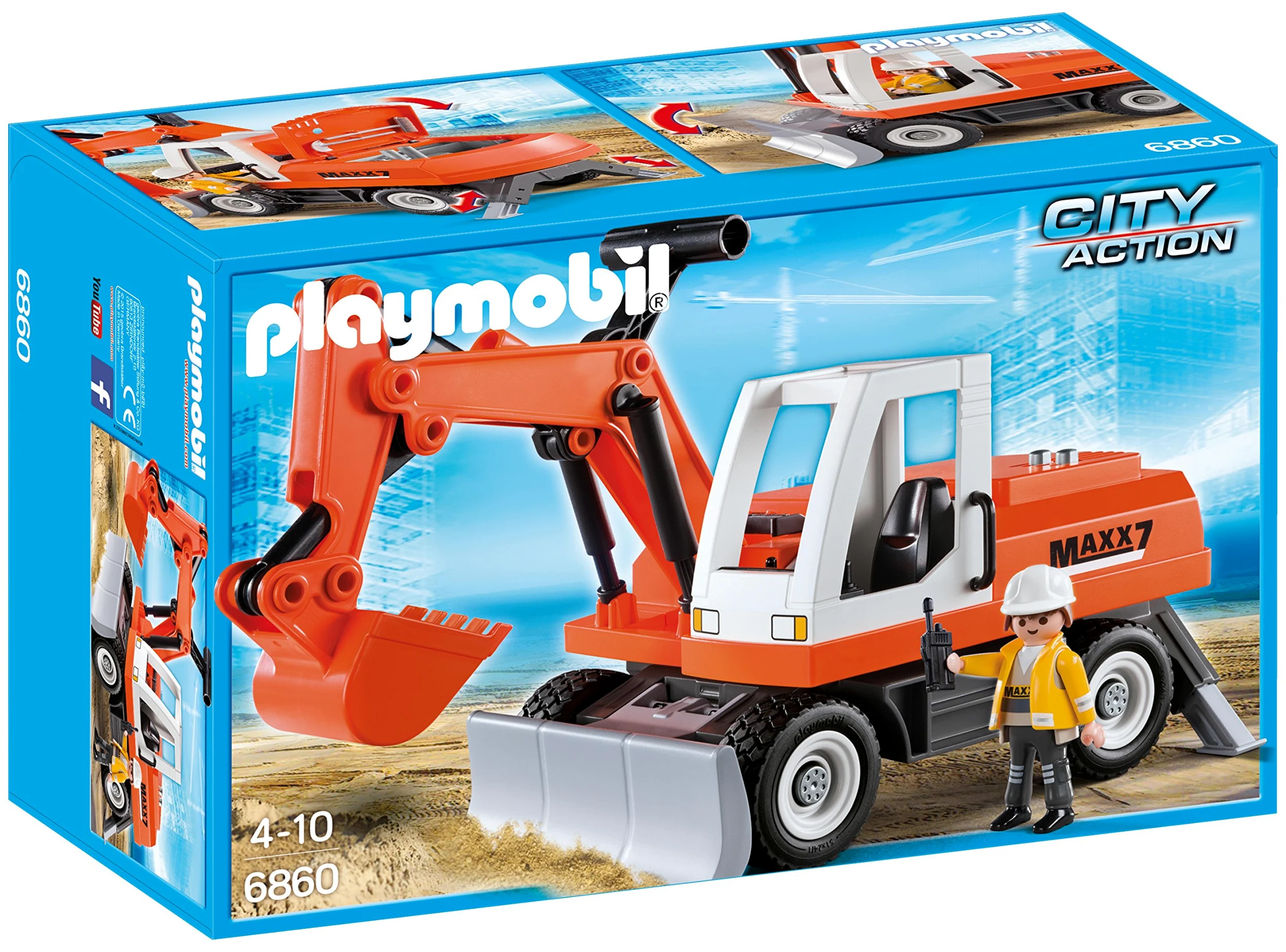PLAYMOBIL 6860 - Escavatore Meccanico, Multicolore