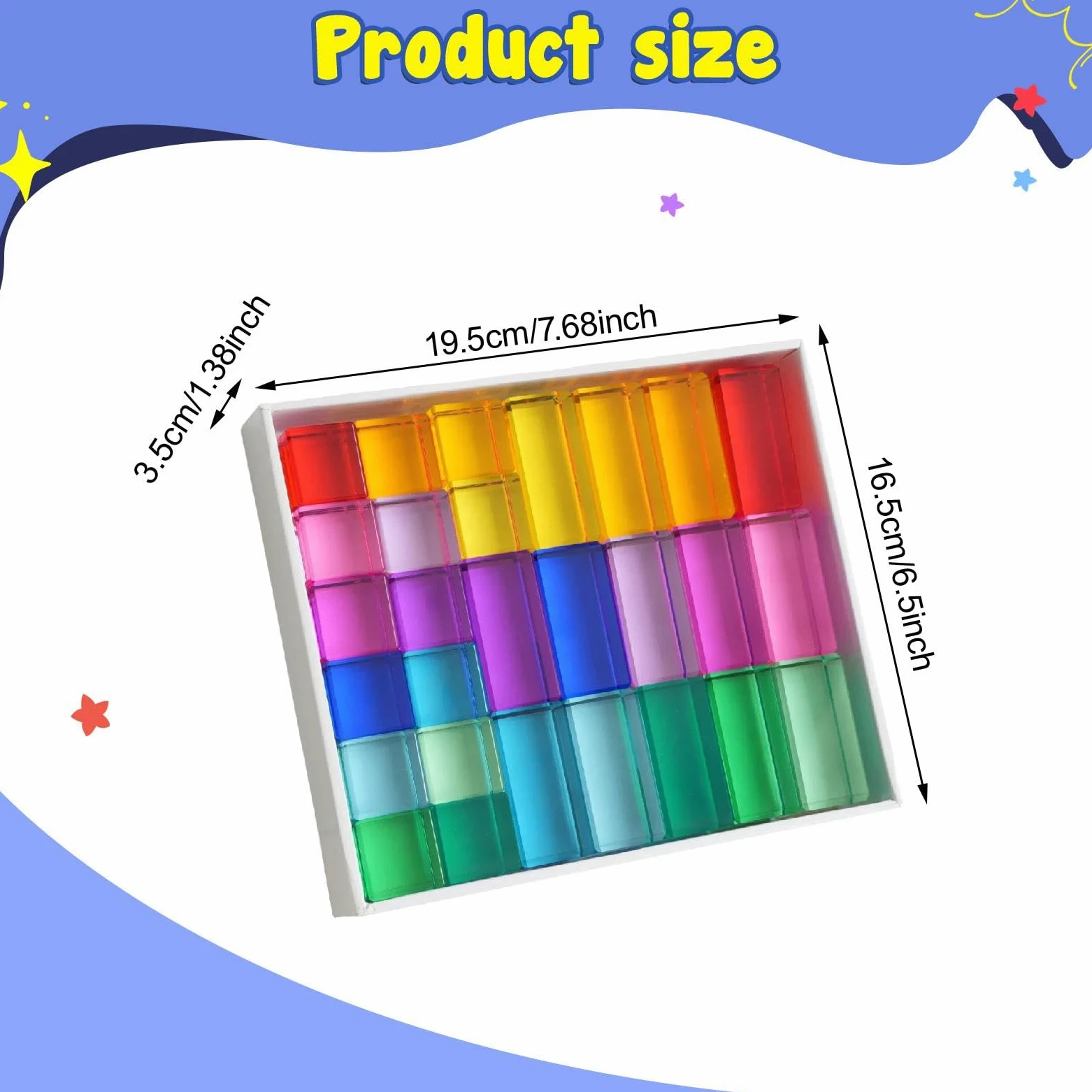 Blocchi da Costruzione Arcobaleno, Gioco di Impilamento, Cubi Acrilici Lisci Ed Educativi per Il Lavoro di, Regalo di Compleanno per Bambini E