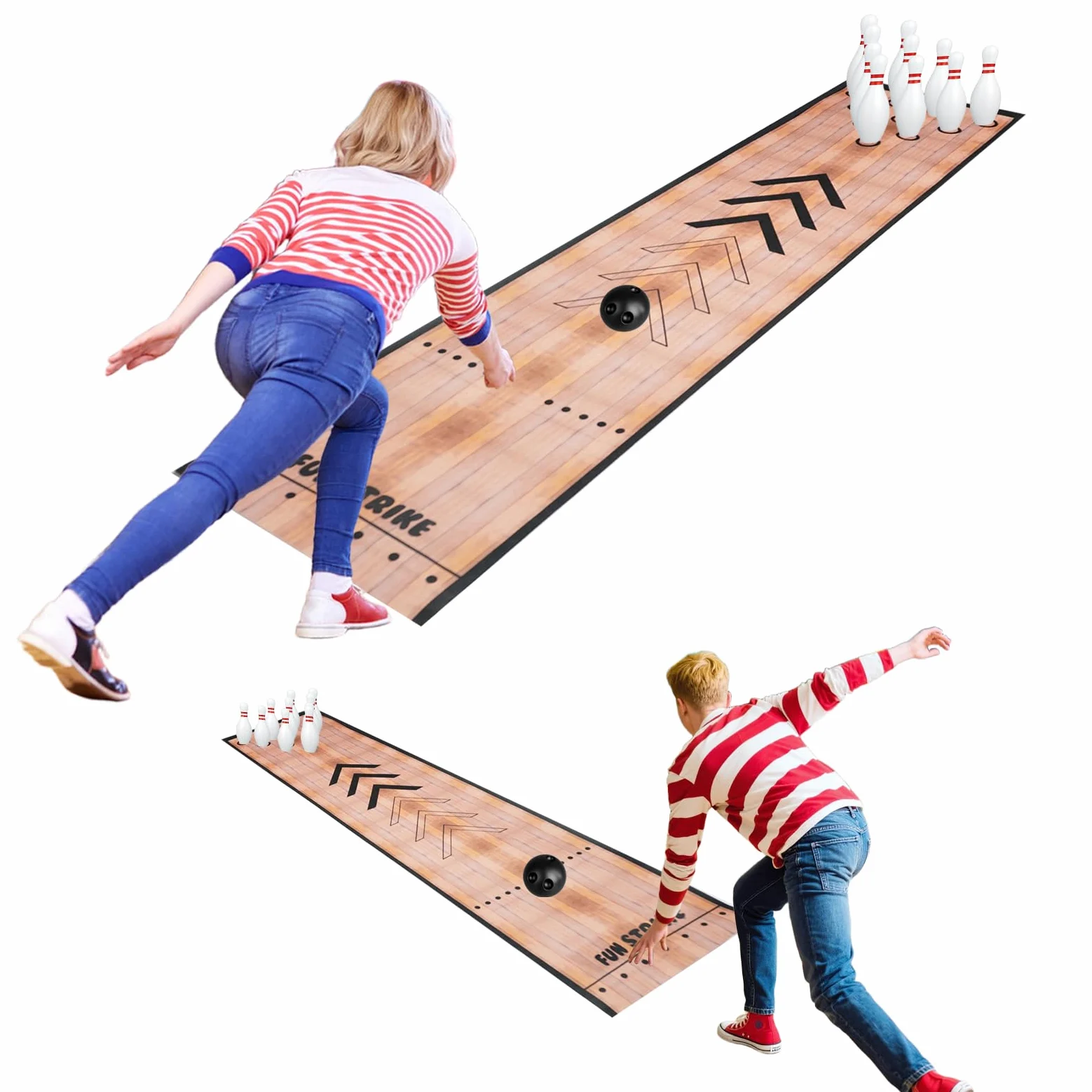 Set da 2 mini bowling con piroli da bowling e palla set per casa, famiglia, amici, interni ed esterni