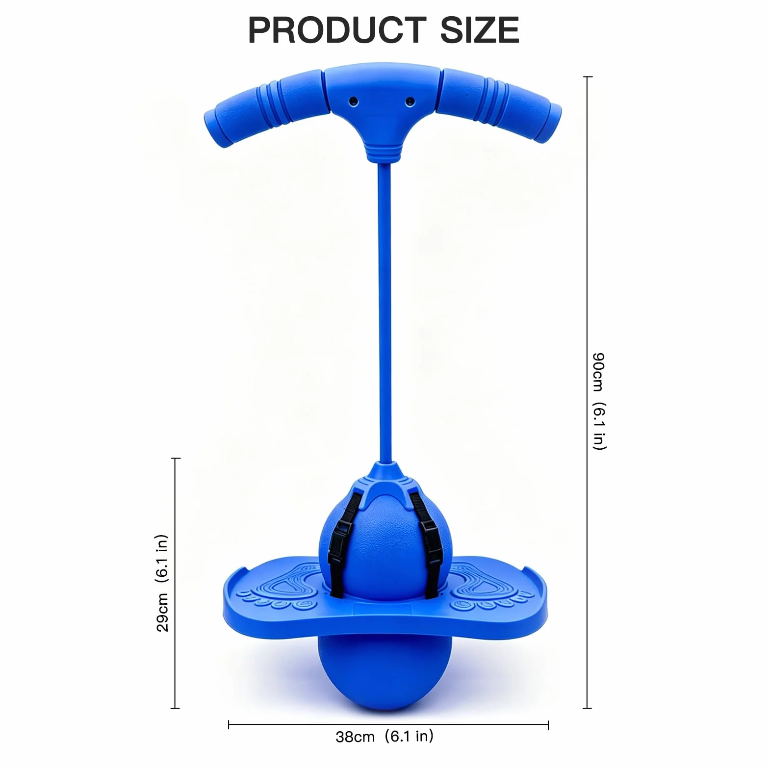Pogo Ball for Adults, Balance Jumping Ball for Kids, Palla Rimbalzante con Maniglia Maniglie E Pompa (Blau)