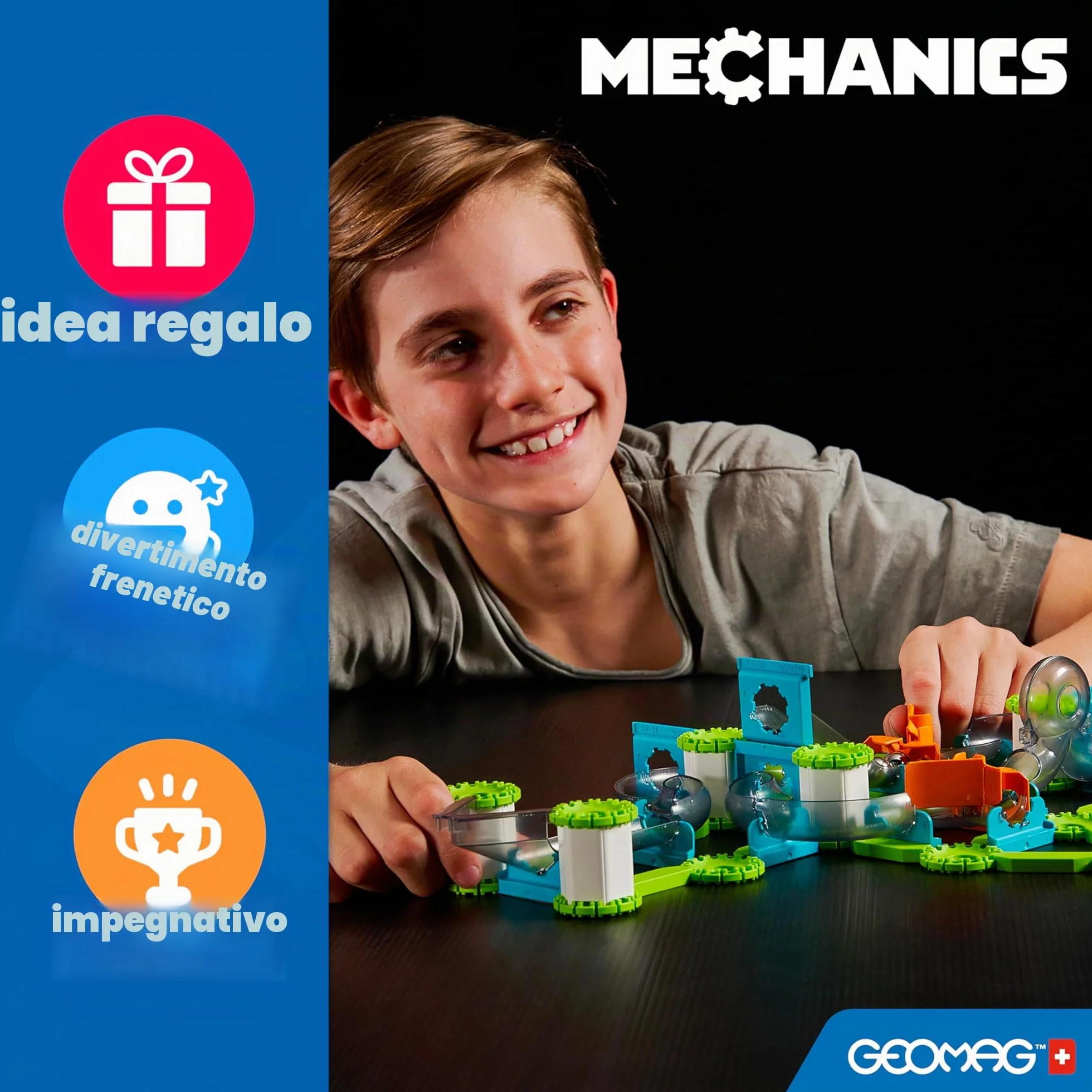 Geomag Mechanics Gravity Race Track 67 Pezzi Gioco Educativo Costruzioni Magnetiche