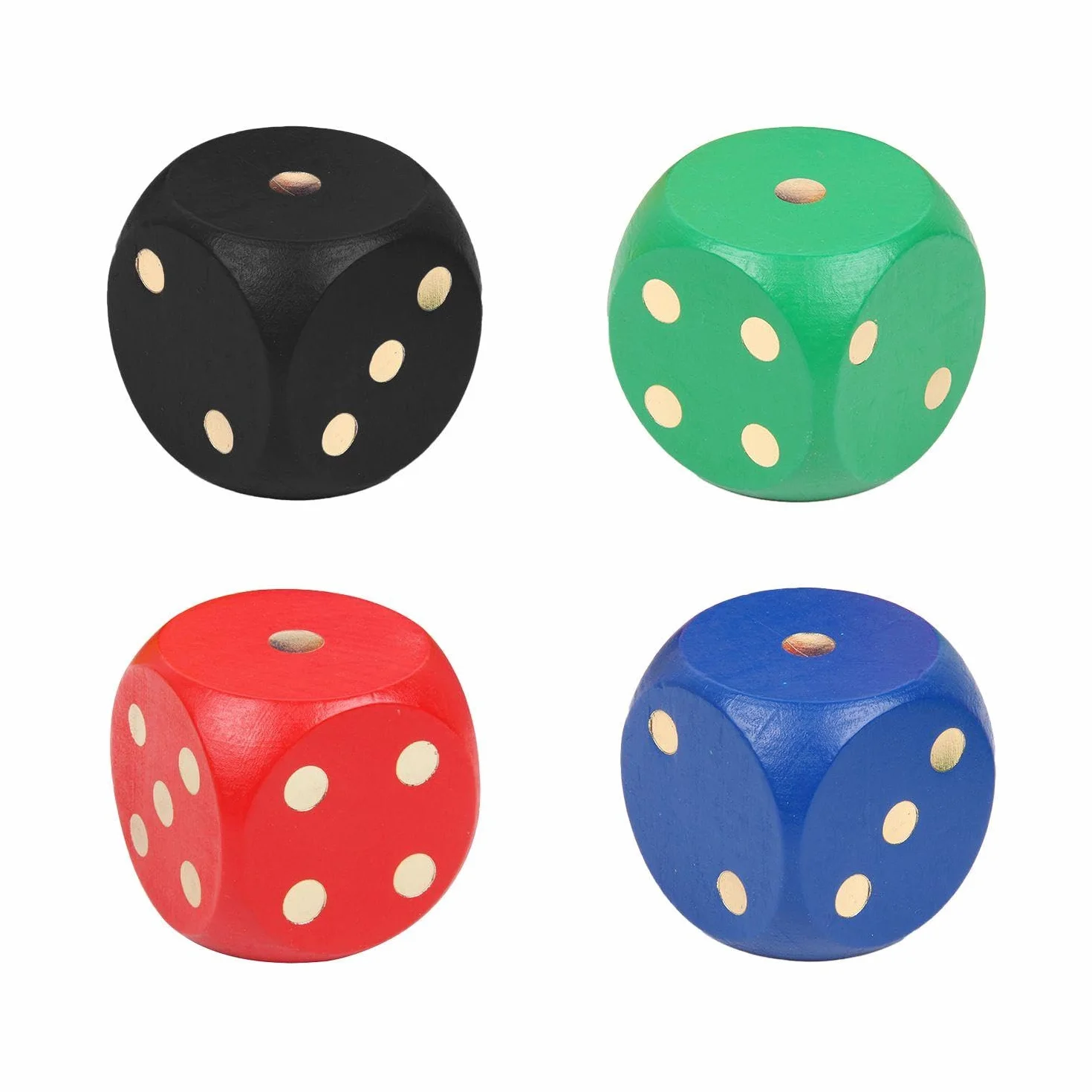 Confezione da 4 Dadi in Legno, Dadi Grandi, Gioco di Lancio, Giocattolo Educativo, Supporto Gioco Interattivo