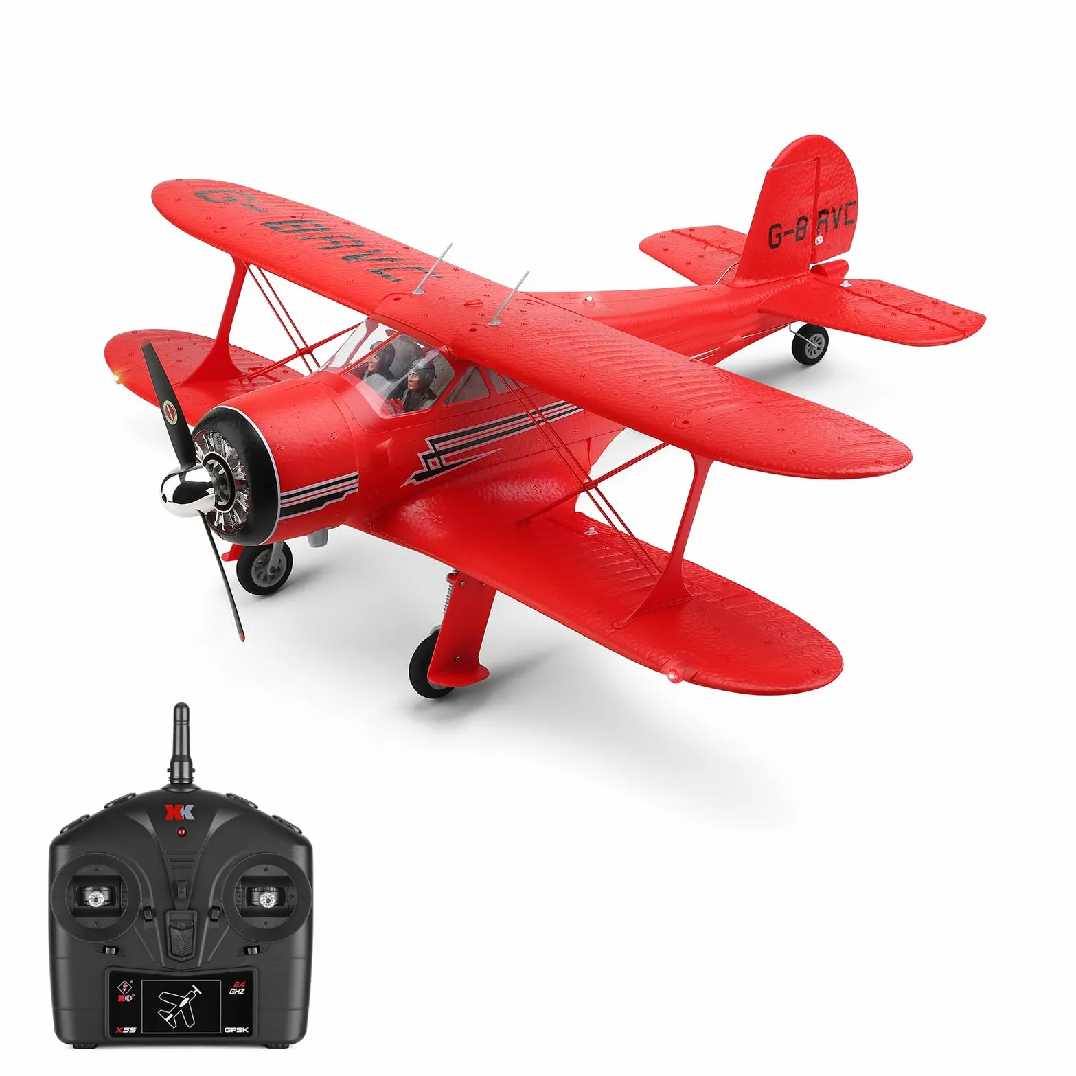 RC Aereo Wltoys A300 Aereo radiocomandato 2,4 GHz giroscopio a 6 assi 6 g volo orizzontale 3D stunt luci LED allarme batteria scarica regalo per bambini adulti rosso