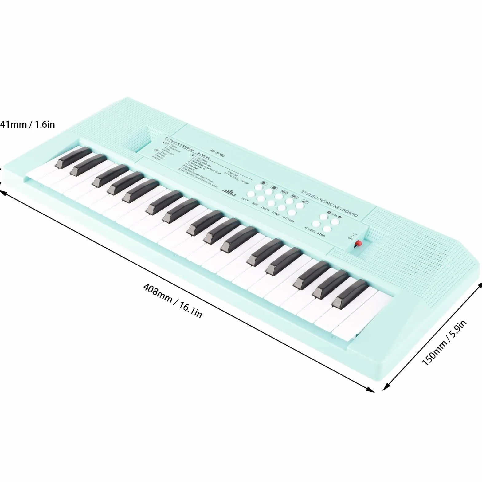 Pianoforte Elettronico Portatile, 37 Keys, con Microfono e Tastiera Musicale Facile da Usare, Per Principianti, Bambini, Studenti e Uso Domestico