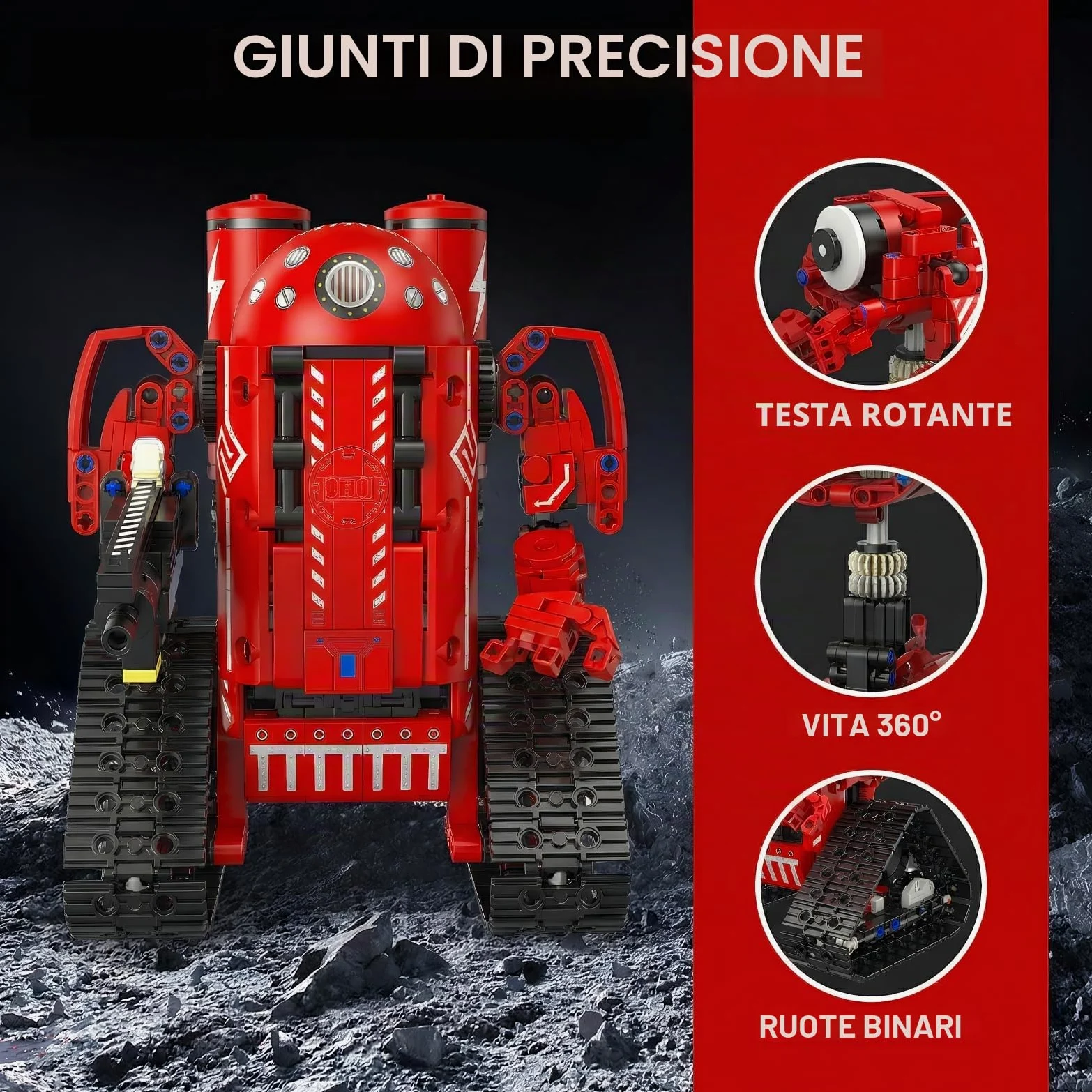kit robot, 5-in-1 Modello Set Progetto Progetto Regalo | Kit robot: telecomando, coding tramite app, tracciamento percorso e mobilità cingolata; apprendimento, regali, progetti