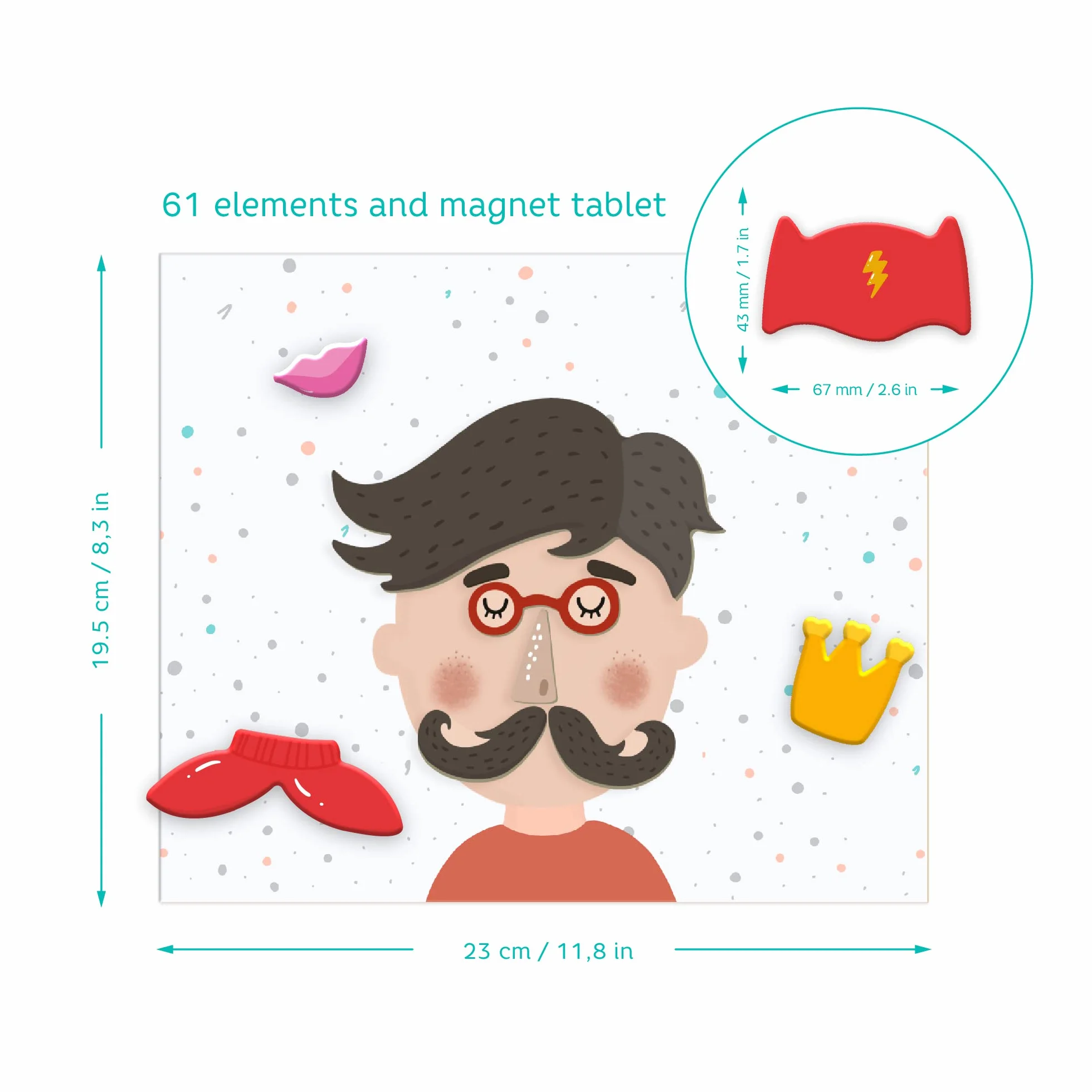 Gioco creativo magnetico viso umano per bambini dai 3 anni in più Lavagna magnetica con elementi magnetici Dodo Regalo educativo dettagliato perfetto per ragazzi e ragazze