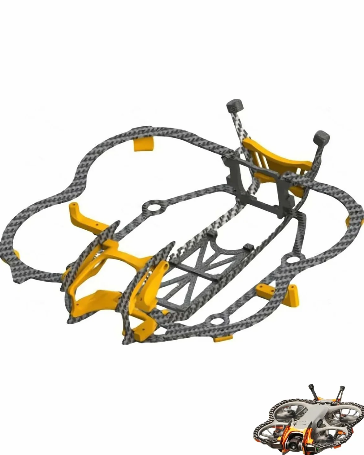 Kit di protezione armatura in fibra di carbonio compatibile con DJI Neo 2 - Cover leggera resistente agli urti con giunto cardanico ed elica per accessori drone Neo 2 (arancione)