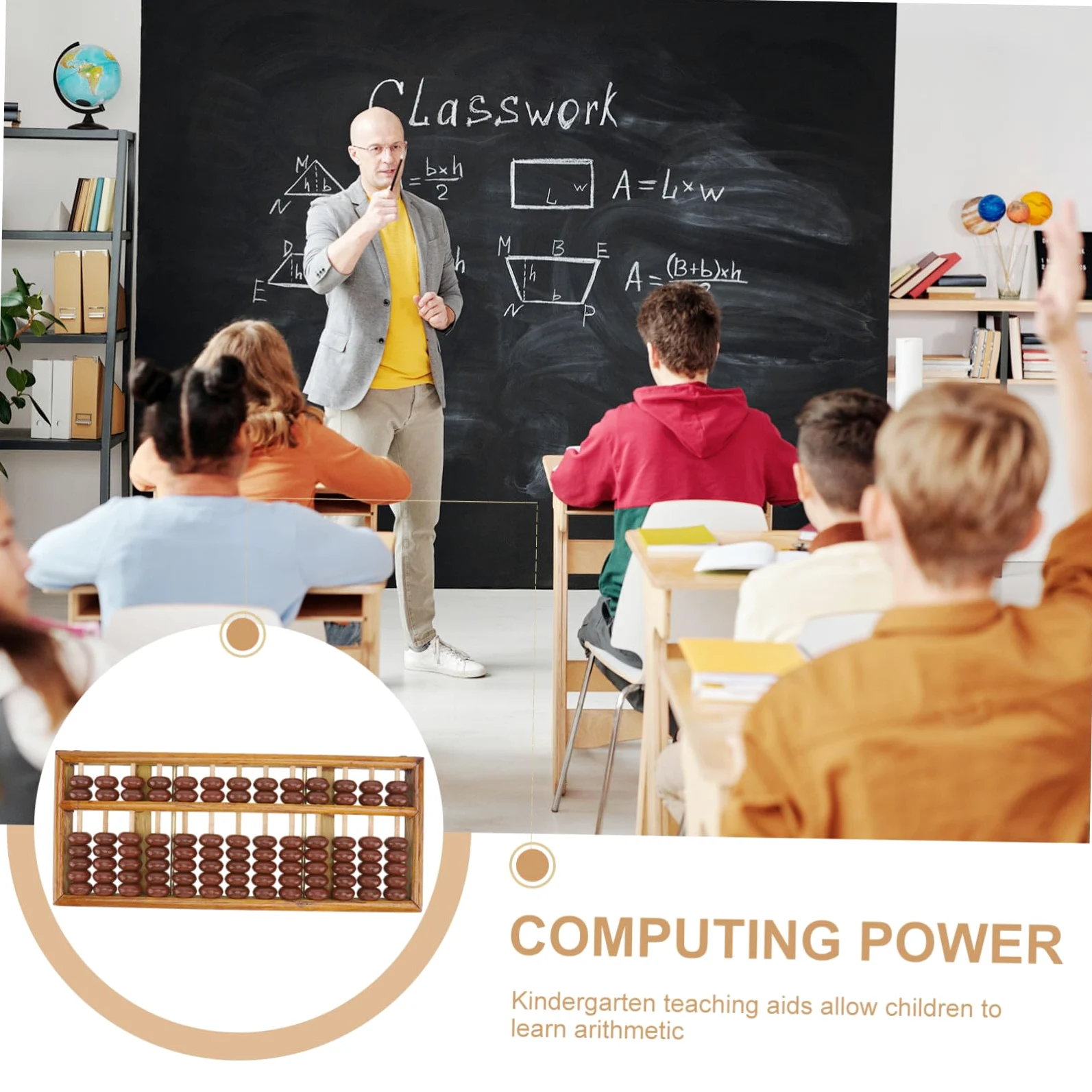 SUPVOX Abaco Aritmetico 13 Aste in Legno per Bambini Studenti | 7 Perline per Riga, Colore Coffee, Finitura Lucida Angoli Arrotondati, Allenamento Numerico