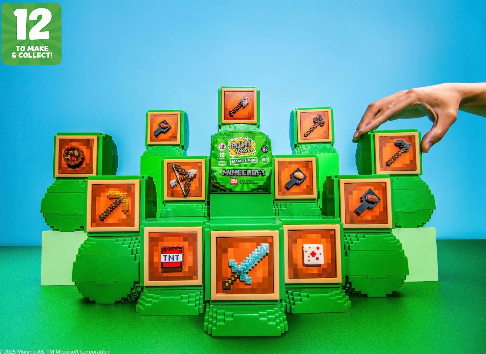 MGA's Miniverse Make It Mini Minecraft - Miniature collezionabili Minecraft, Confezione Cieca, Gioco in Resina Fai-da-te, 12 Pezzi da Collezione, Non commestibile - Per Collezionisti, età 8+