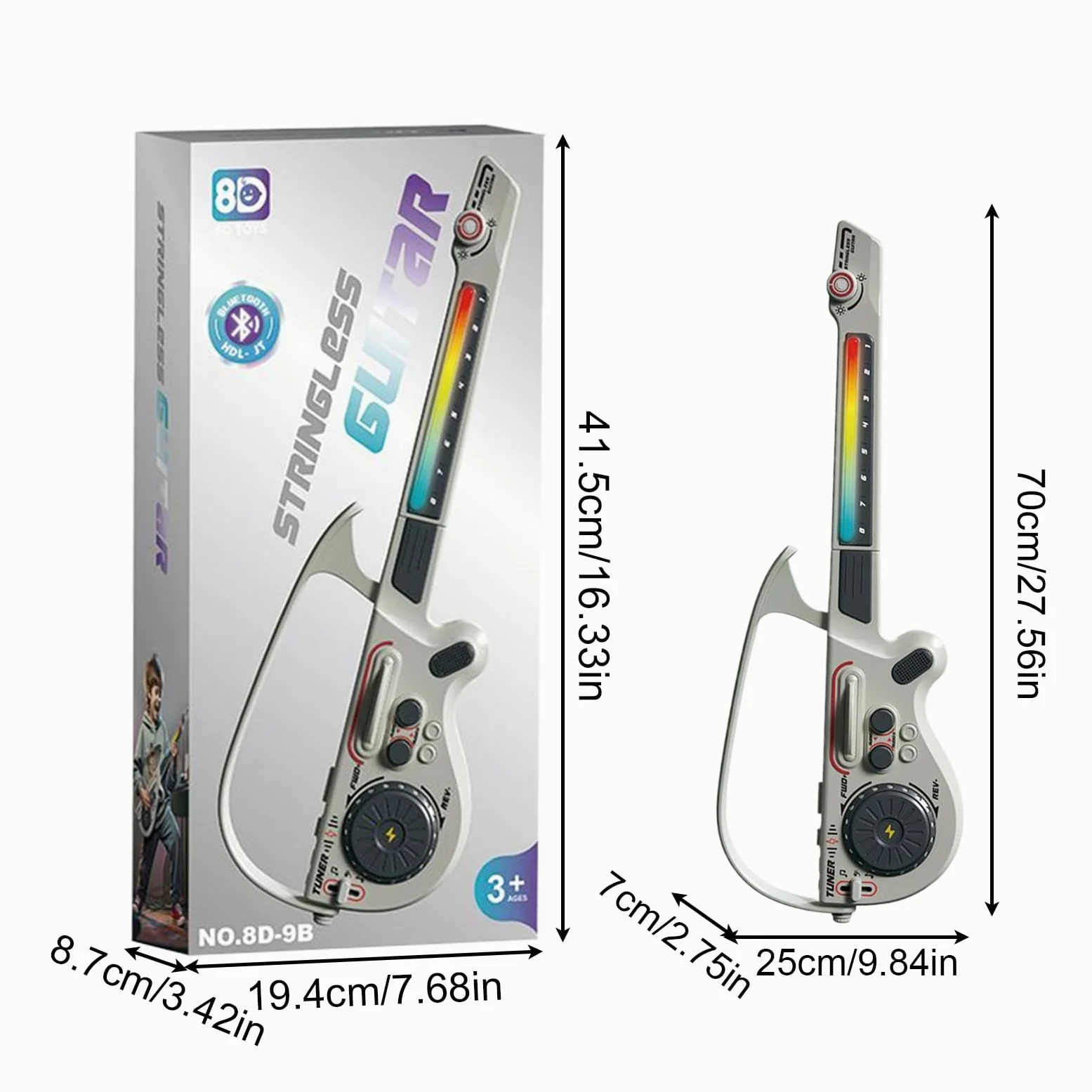 Chitarra Elettrica per Bambini Giocattolo Educativo Pieghevole | Kit Completo con Chitarra Giocattolo per Bambini Regalo per Ragazzi Ragazze Adolescenti Viaggio Casa Scuola Natale