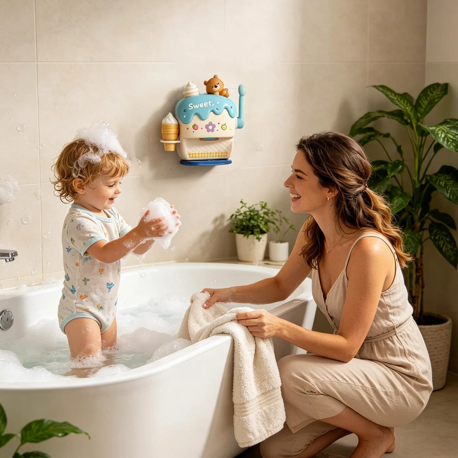 Macchina Per Il Bagno Interattivo E Divertente Educativo | Macchina della Schiuma per Bambini Feste di Compleanno, Vacanze, Calza della Befana, Regali, Bambini e Bambine