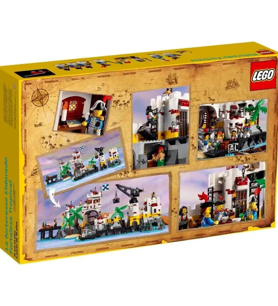 LEGO 10320 Icons Fortezza Eldorado, kit modello per adulti con nave pirata e 8 minifigure