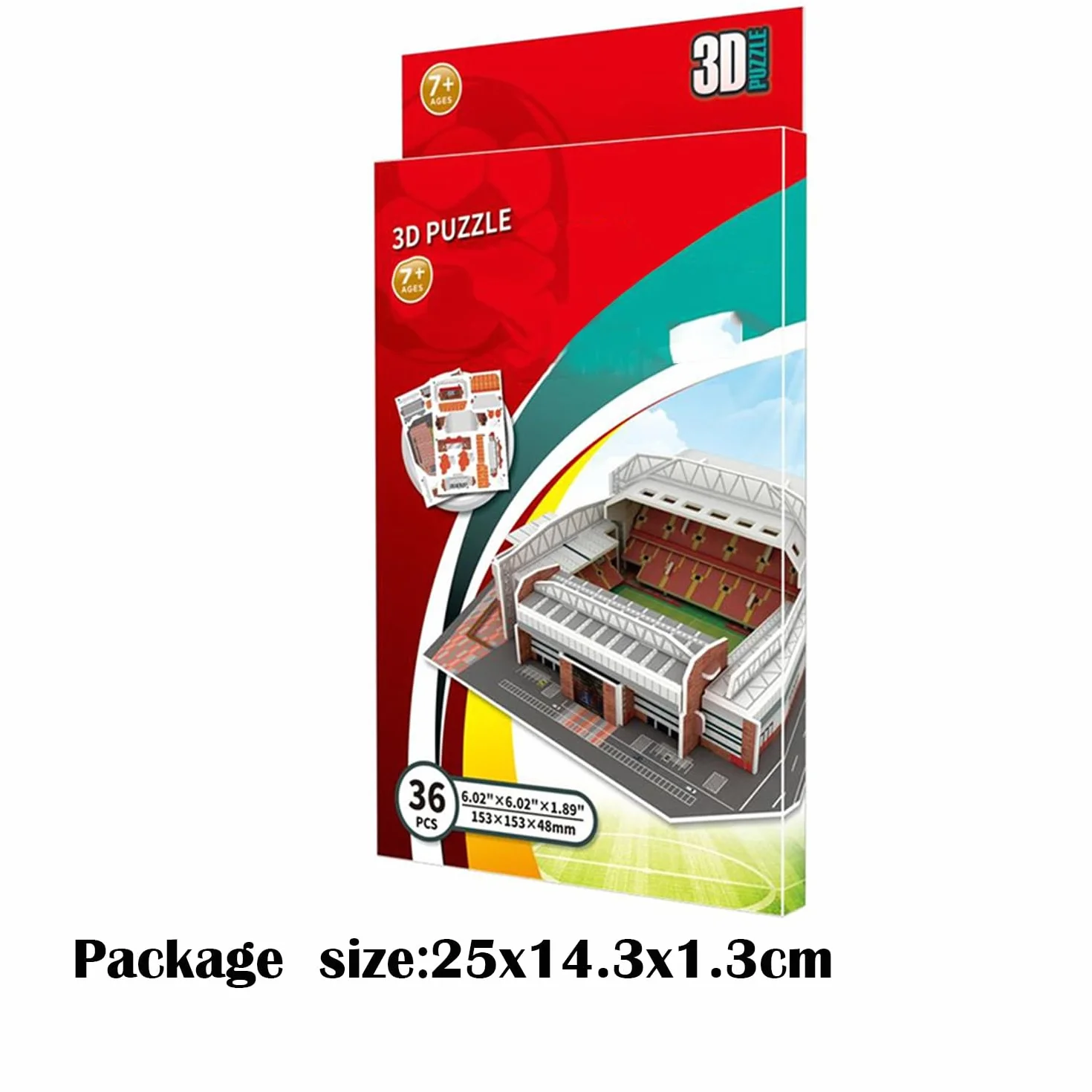 Georgie Porgy Puzzle dello Stadio di Calcio 3D Modello Giocattoli da Costruzione Set di Sostruzione per Bambini Regali di Compleanno (Anfield Stadium 36 Pezzi)