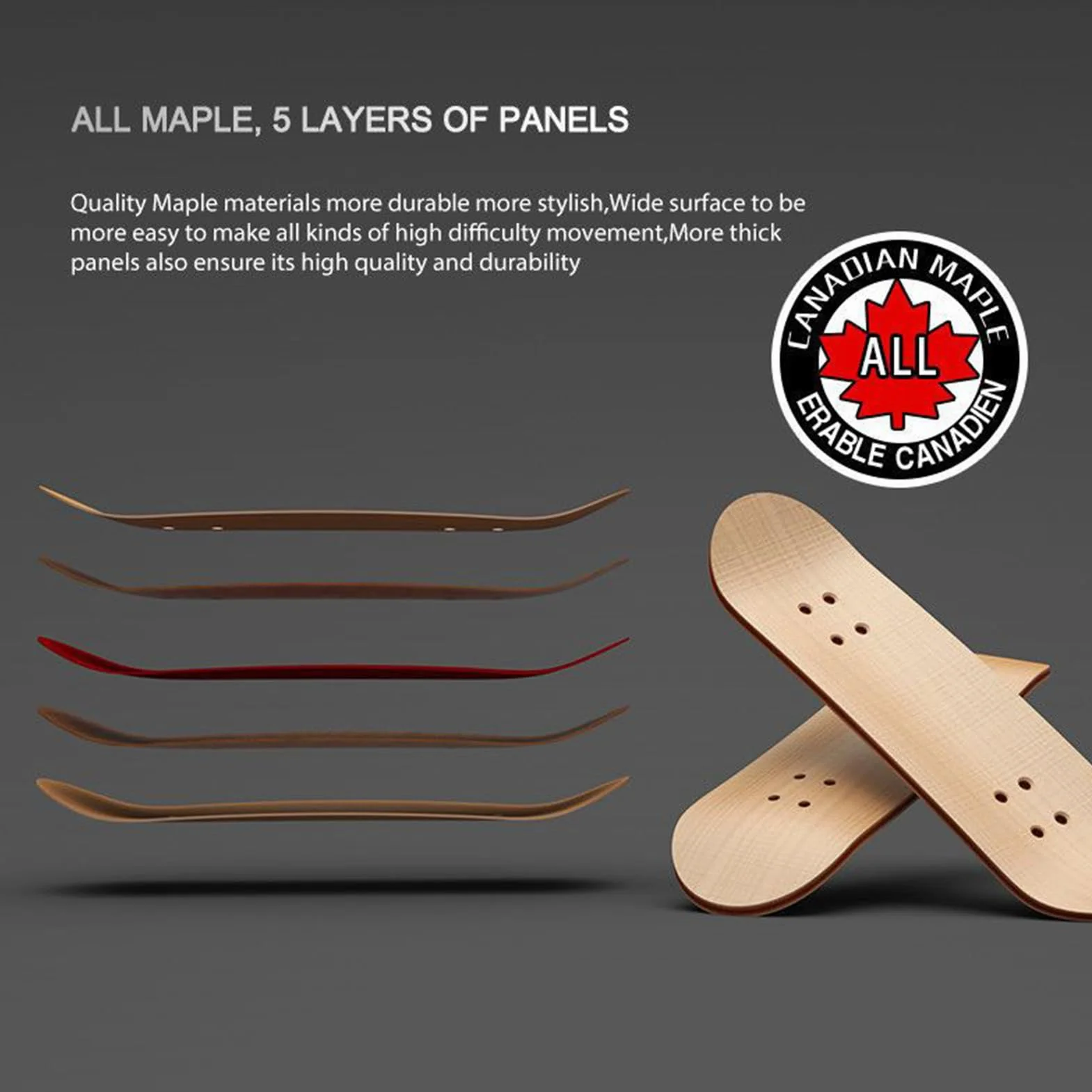 Finger Skateboards - Wood Fingertip Game, Anti Slip PU Mat Wood Skateboard Party Favors, Hand Skateboard, Mini Handheld Board For Boy Girl Student Adult Desktop Ornament Bedside Dorm Apartment