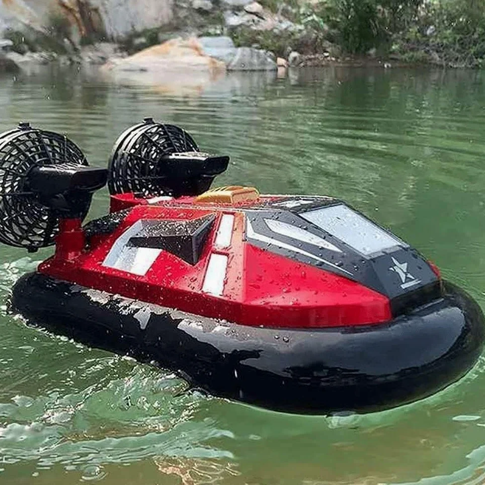 Hovercraft Anfibio Rc Boat 2.4G all Terrain Water Beach Pool Barca radiocomandata Regalo di Compleanno Impermeabile