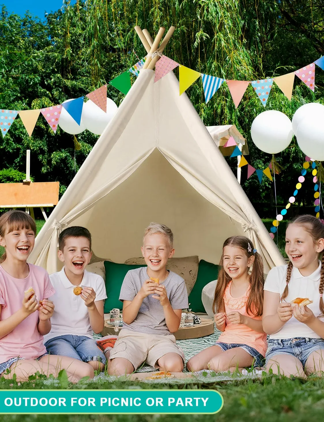 Tenda per bambini Wilwolfer con borsa per il trasporto, tenda in tela per bambini,