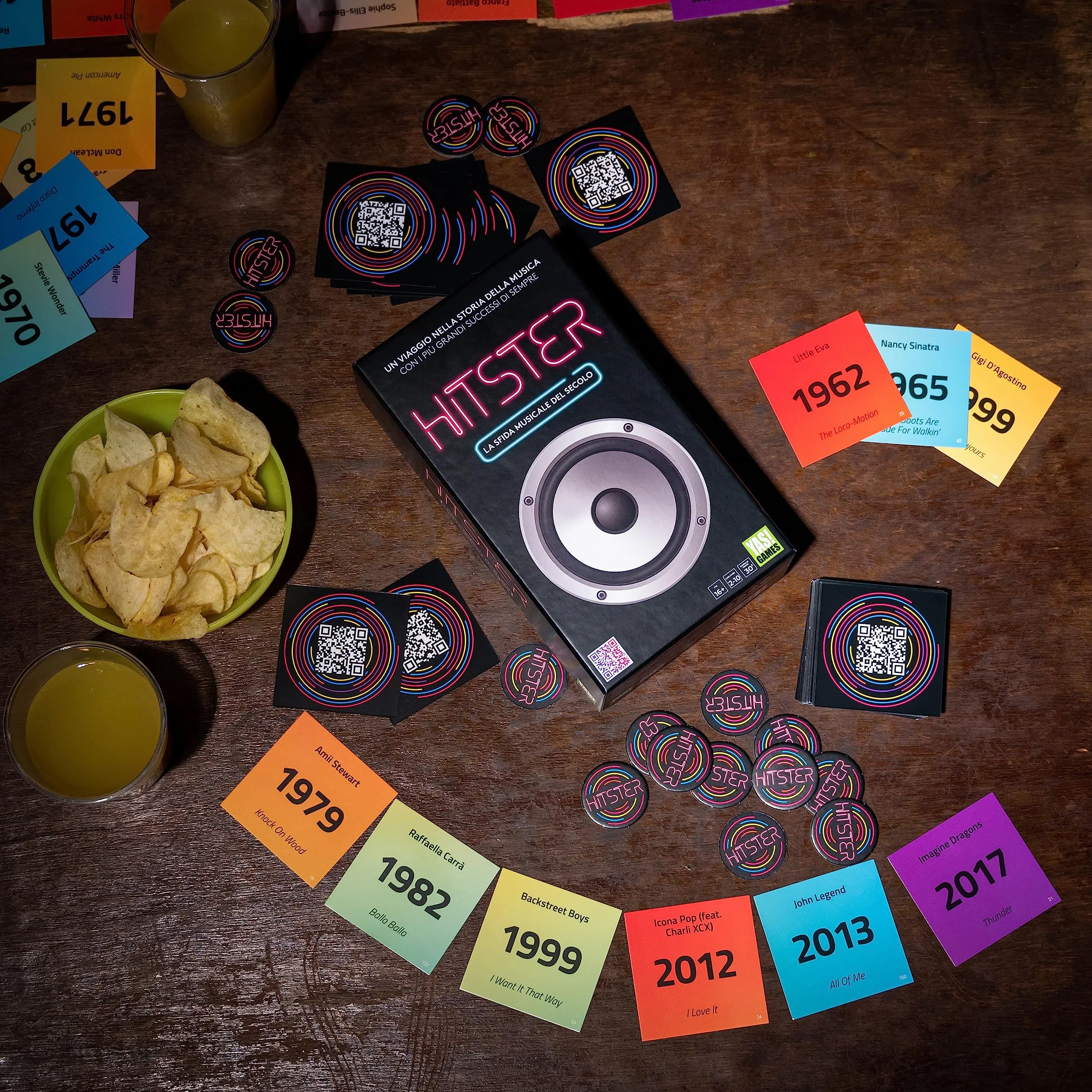 Rocco Giocattoli Yas Games Hitster Core Gioco Musicale Italiano 2-10 Giocatori 16+