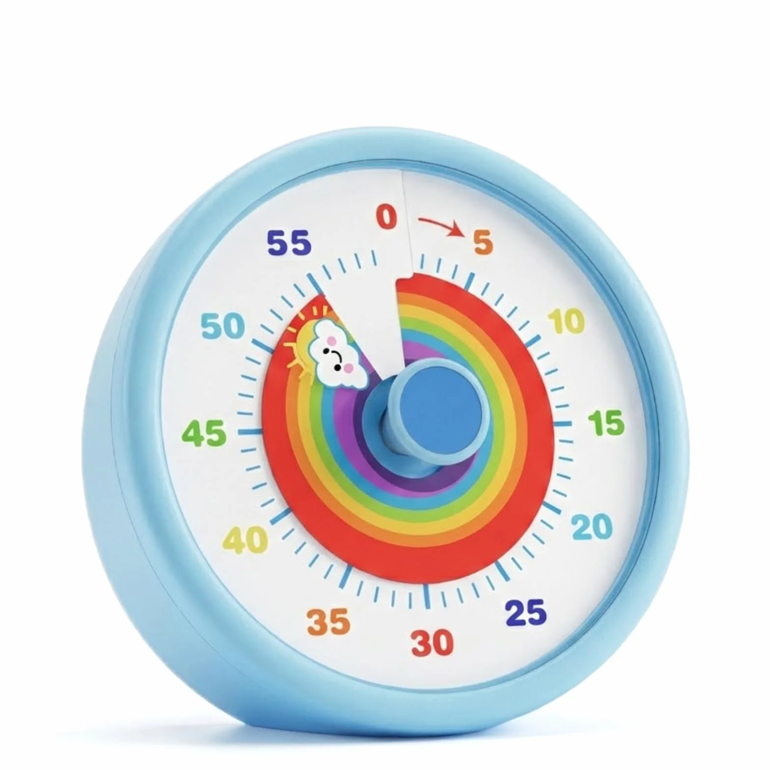 Timer Visivo per Bambini 60 Minuti - Orologio Conto alla Rovescia Silenzioso con Arcobaleno - Gestione Tempo per ADHD, Studio e Scuola (Blu)