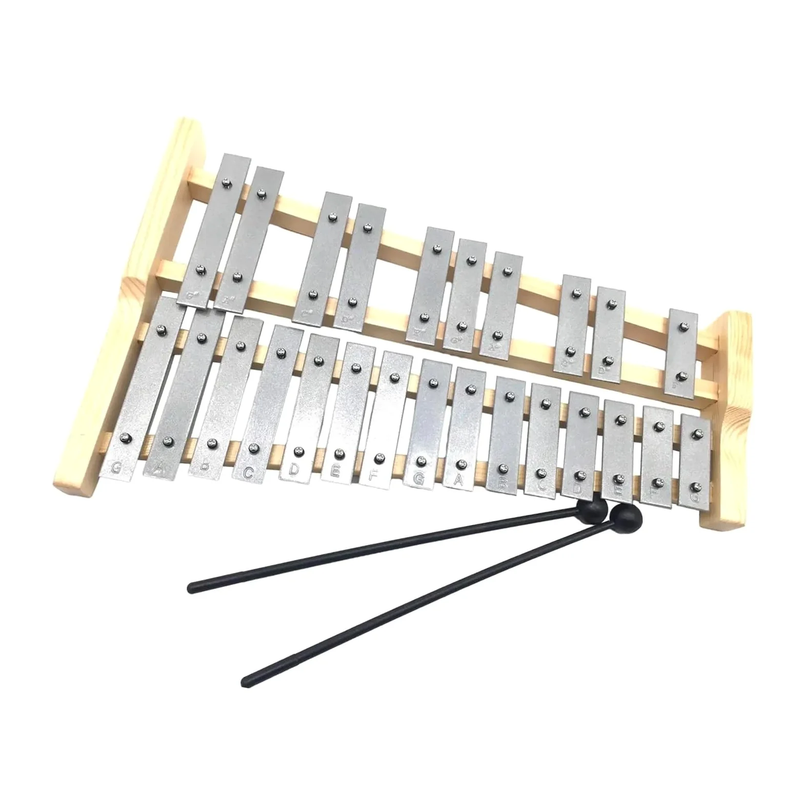 25 Key Glockenspiel Professional Compact Xylophone | Strumento musicale portatile con struttura in legno