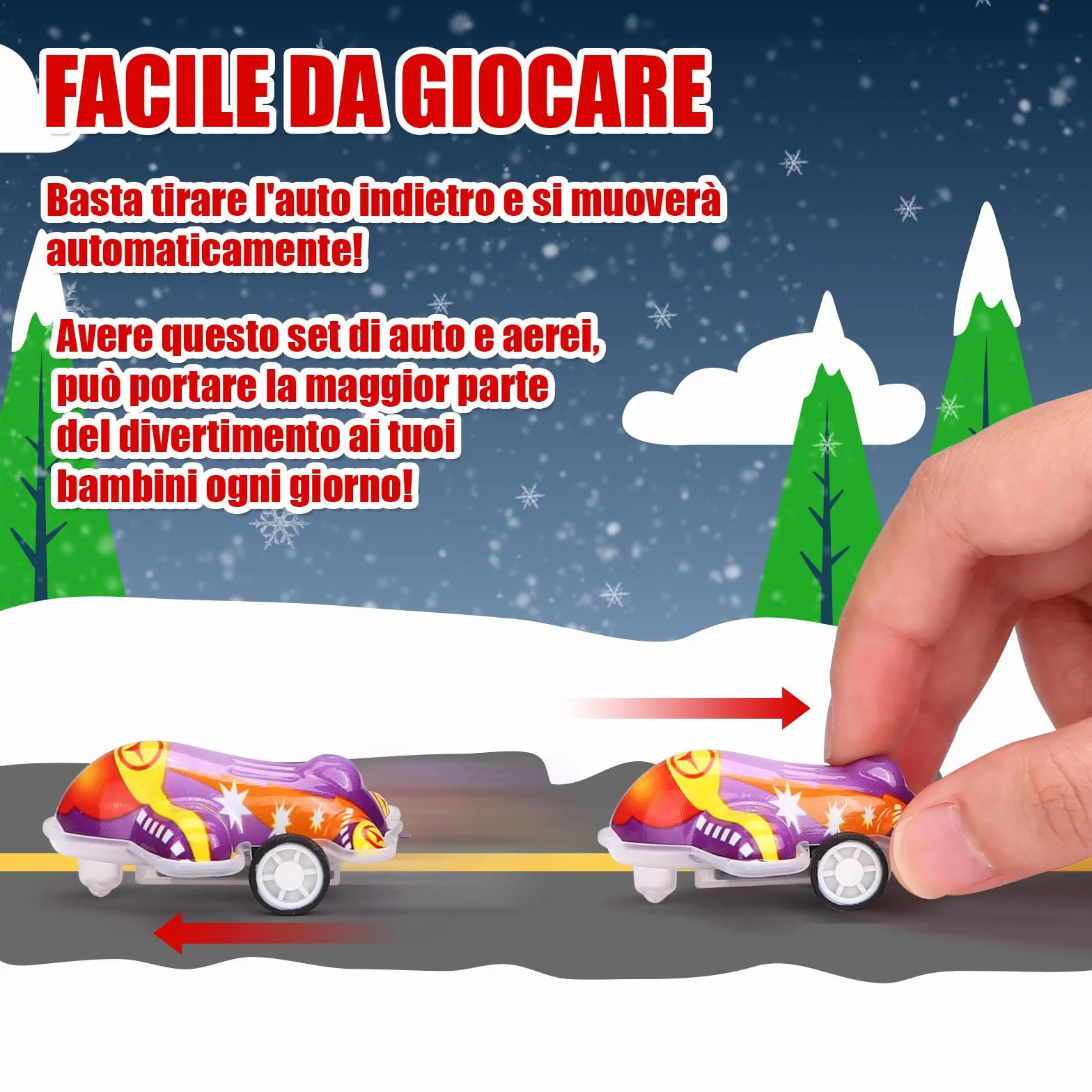 LIHAO Calendario dell'Avvento Bambino 24pz Macchinine Giocattolo Bambini Regalo di Natale per Ragazzi Ragazze Bambini