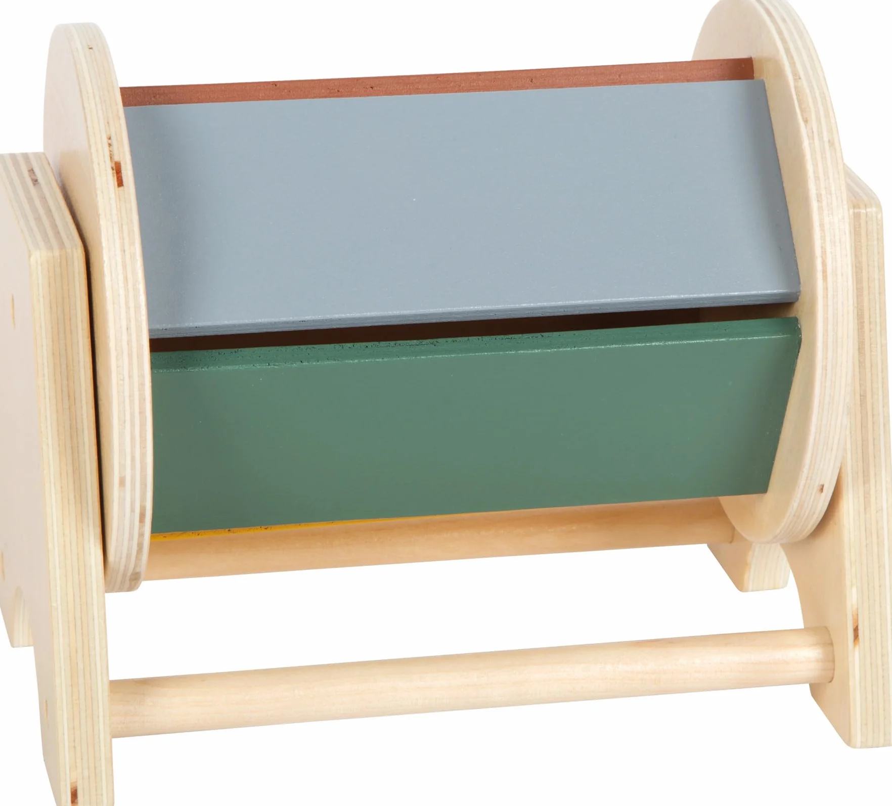 Small Foot Tamburello Girevole in Legno FSC 100% Certificato, Ruota Arcobaleno con 5 superfici Colorate, Giocattolo per Bebè dai 6 Mesi, 12742