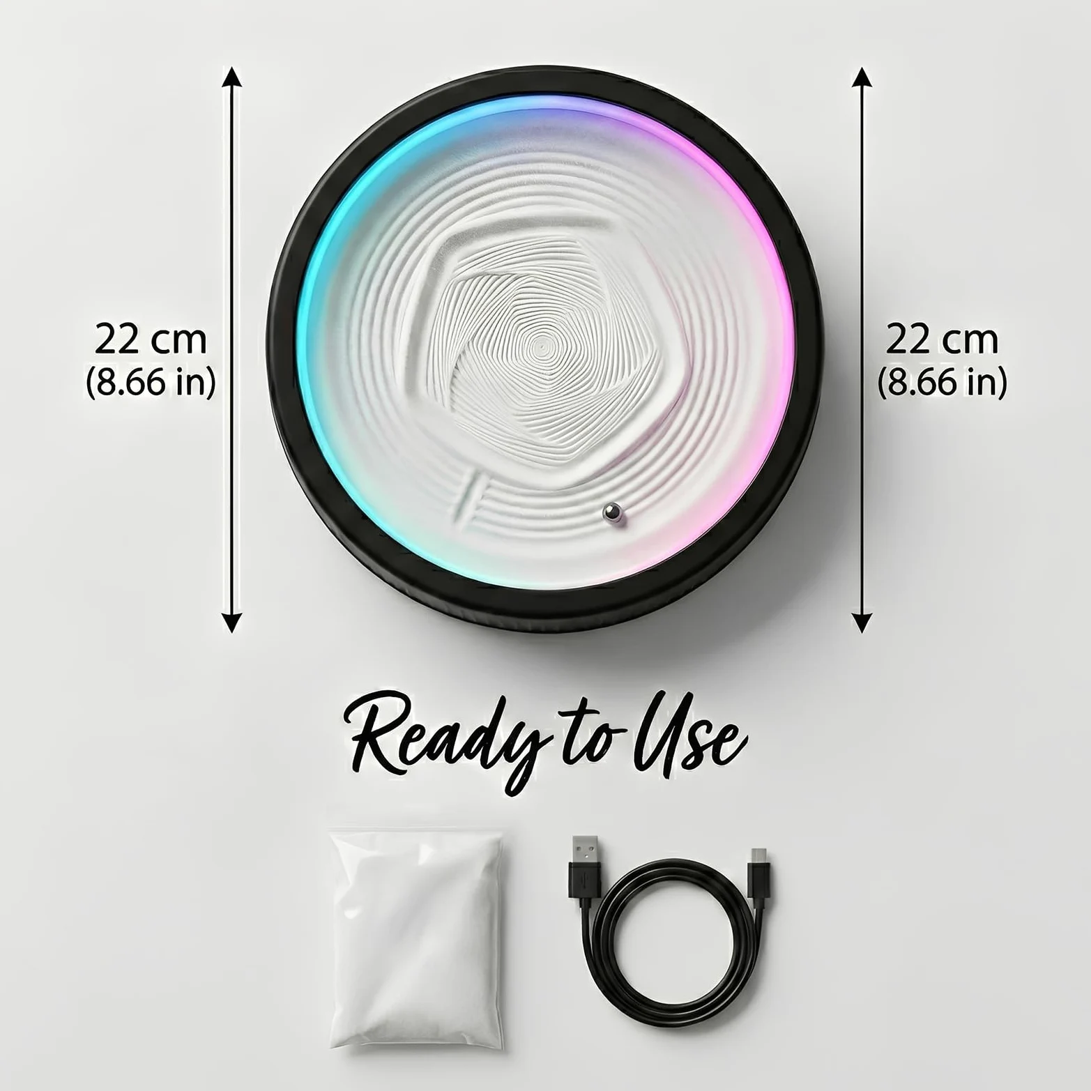 Elprico Mini Robot per Pittura con Sabbia, Macchina Automatica per Arte Cinetica con Controllo App e Illuminazione RGB, per Decorazioni per il Relax della Scrivania
