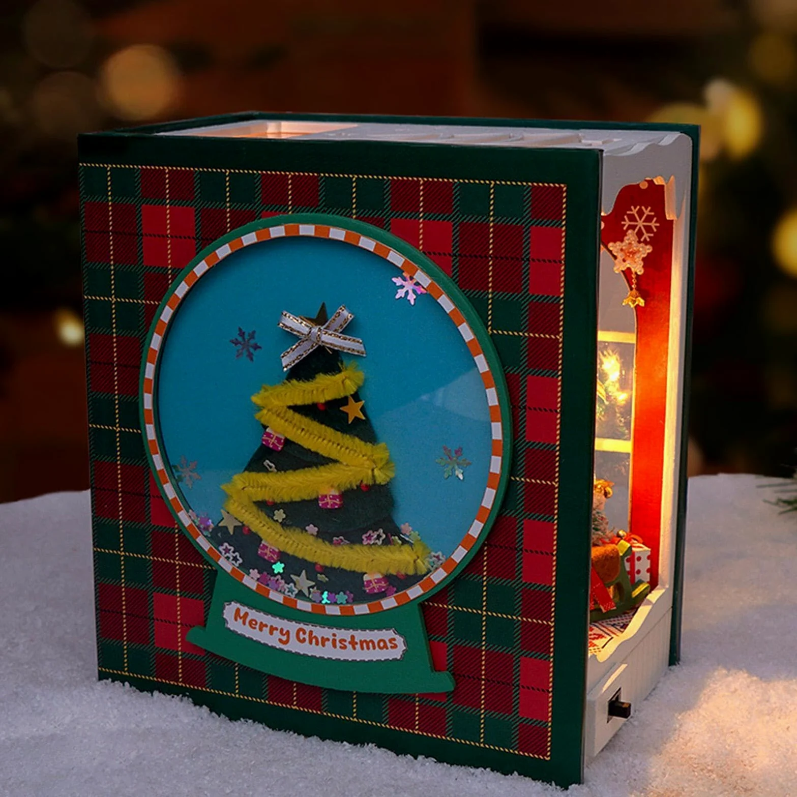Kit per casa delle bambole in miniatura, decorazione artistica per la casa | Casa di Natale a LED, per compleanno, soggiorno, camera da letto, tavolo, scrivania, cucina, ufficio, bambini