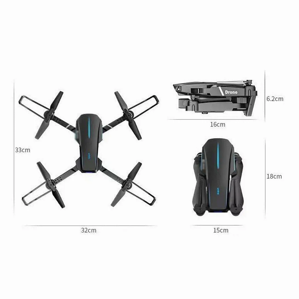 GUYANA Drone FPV Pieghevole con Doppia Fotocamera WiFi HD 8K per Principianti e Bambini Adulti; Quadcopter RC 8000 Metri di Distanza del Telecomando, Posizionamento del Flusso Ottico
