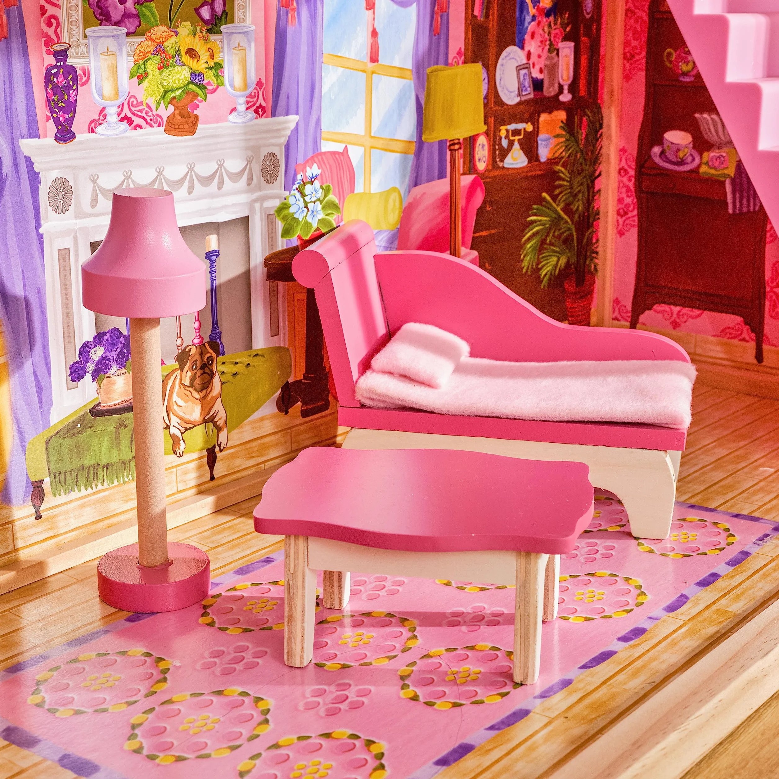 KidKraft Casa delle Bambole in Legno Kayla per Bambole di 30 cm con Accessori e Mobili inclusi, Casa a 3 Livelli di Gioco, Giocattolo per Bambini 3+ Anni, 65092, Esclusivo Amazon