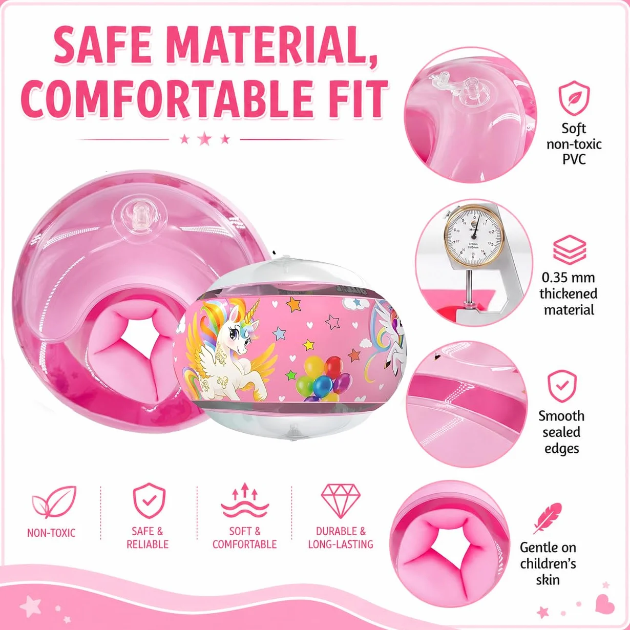 Braccioli Bambini Gonfiabili, 1-6 Anni, con 3 Airbag Indipendenti, per Nuoto Sicuro e Confortevole, Adatti a Bambini da 11 a 30 kg, Perfetti per Piscina e Attività Estive