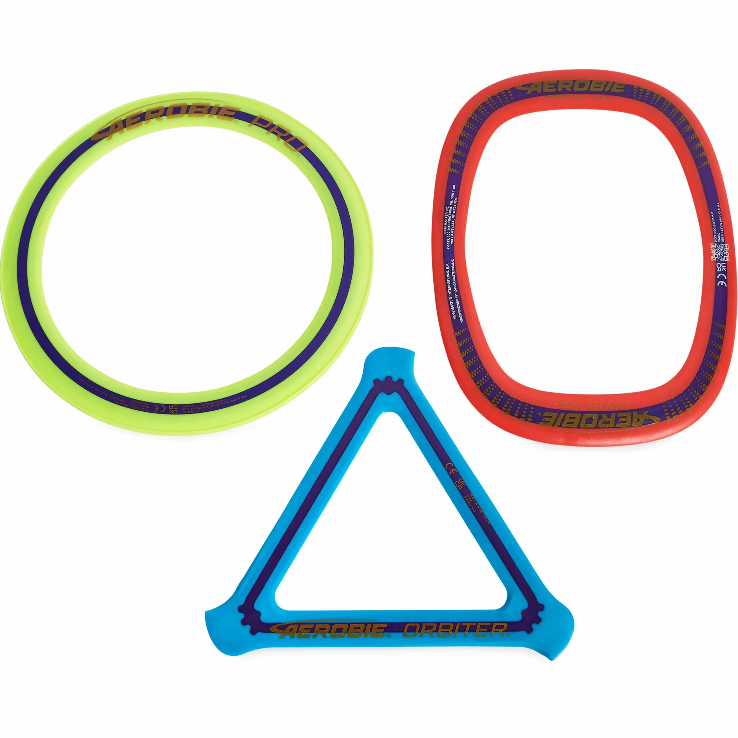 Aerobie- Trappole Confezione combinata con 3 Anelli Volanti Ring Orbiter Boomerang e PRO Blade, Multicolore, Youth Large / 11-13, 6065789
