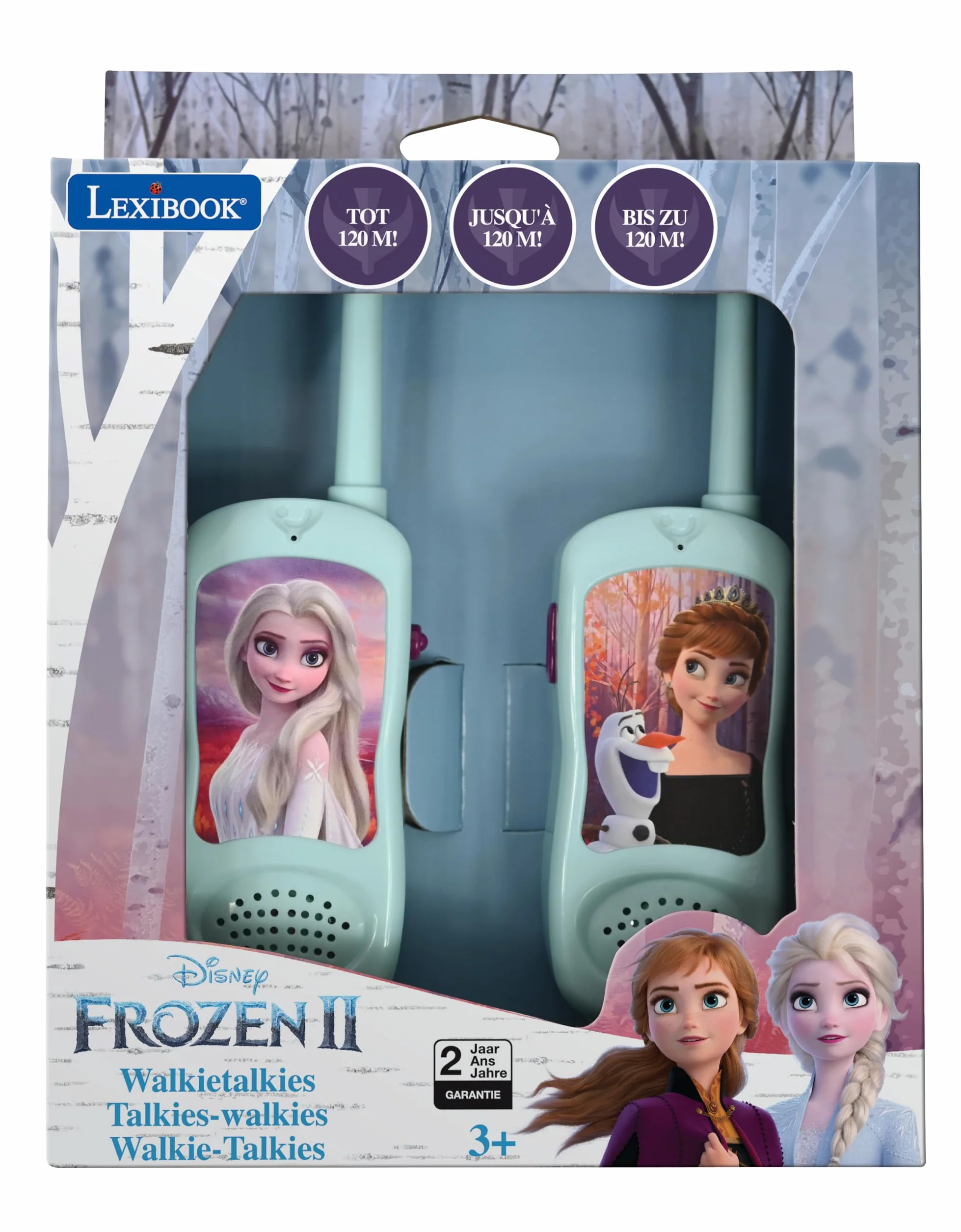 Lexibook Walkie-Talkie Frozen TW11FZ Gioco di Comunicazione per Bambini a Batteria Blu/Viola