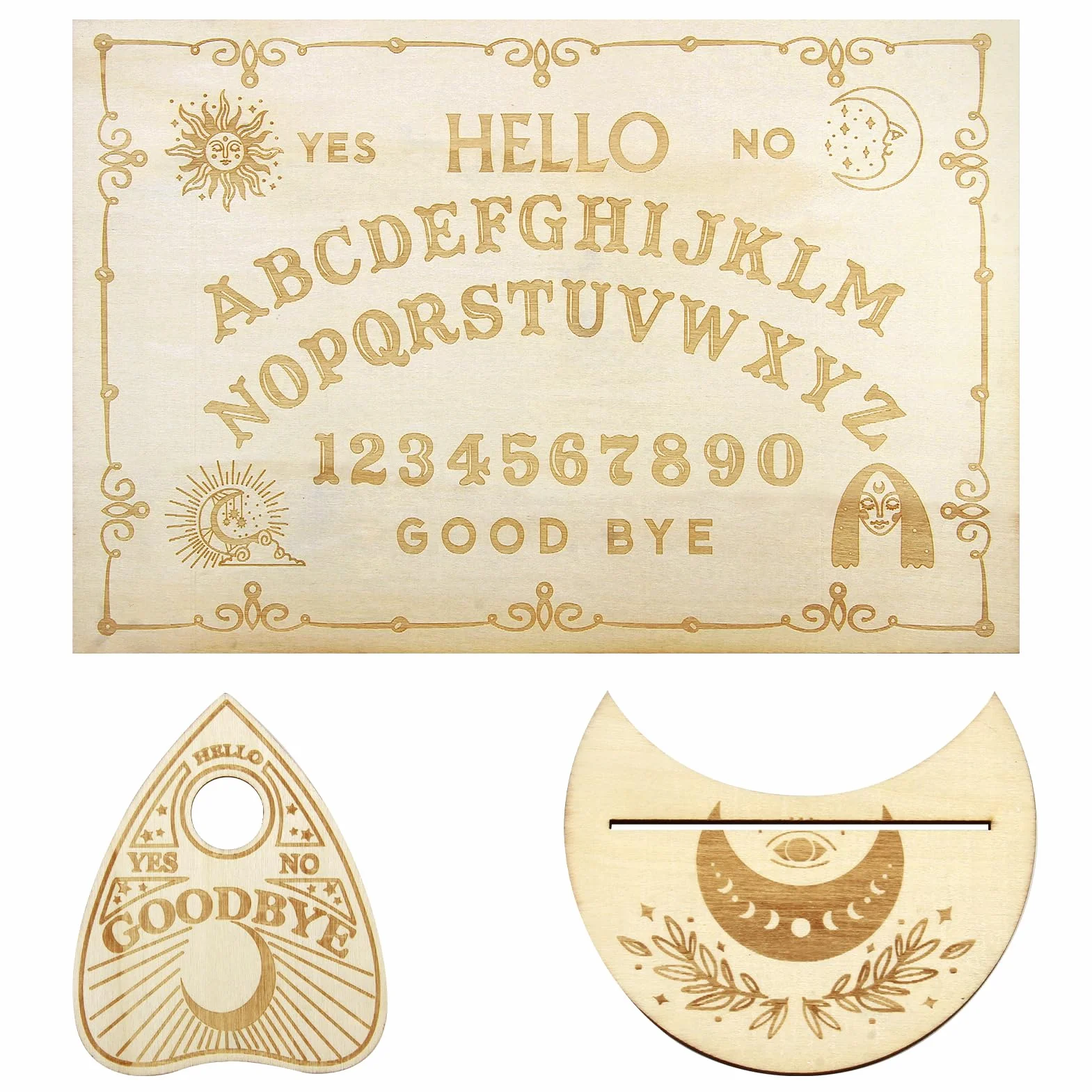 Tavola Ouija Classica con Planchette e Istruzioni Dettagliate,Tavola Ouija,Tavola Sadhu,Tavola Ouija Originale,Ouija Board,Ouija,Comunica con gli Spiriti e Svela i Misteri dell'Aldilà