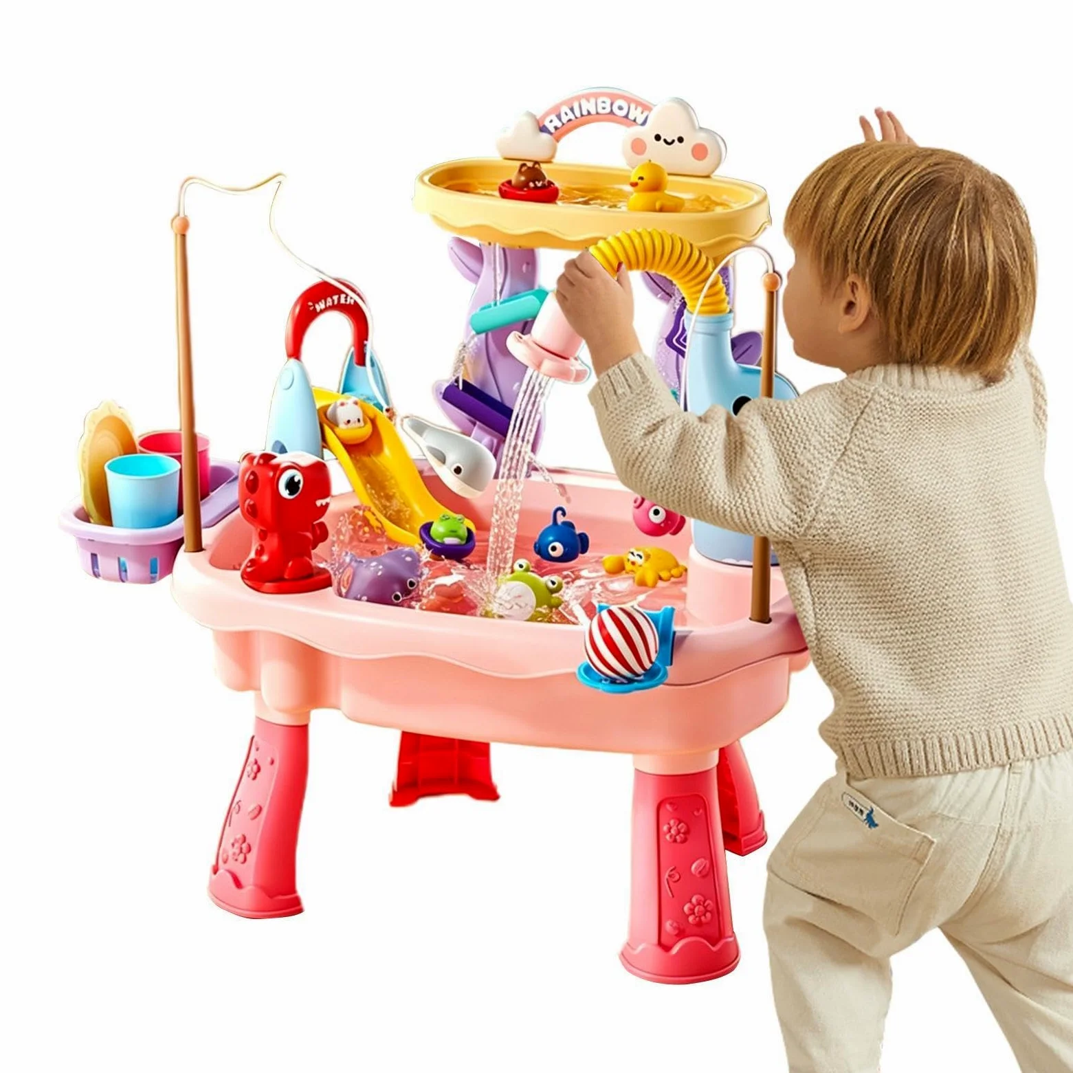 Tavolo Acqua - Giocattoli Da Con Pompa Elettrica | Giocattolo Cucina,Per Bambini Età Prescolare Giardino Terrazza Spiaggia Campeggio Asilo Casa Bagno Sala Giochi Vacanza Compleanno