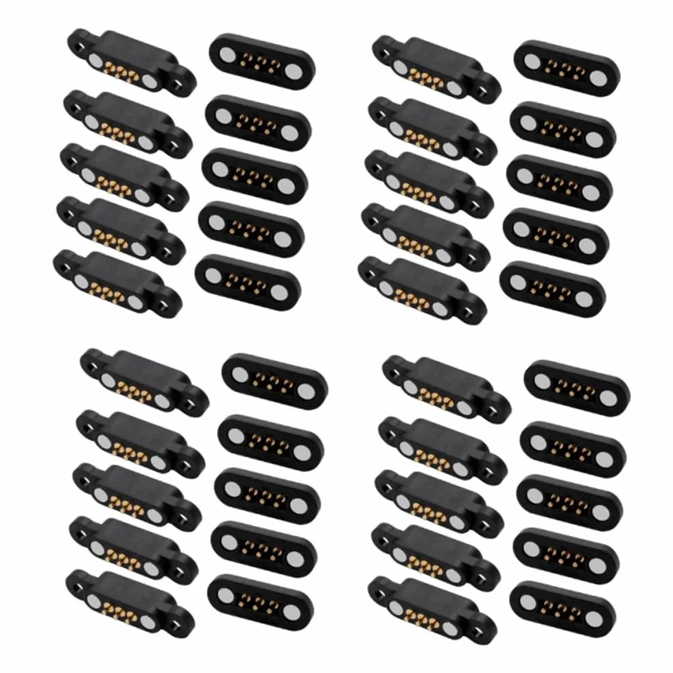 20 paia di connettori Pogo magnetici a molla a 3 pin, 3 posizioni, da 2,3 mm, fori incrociati, sonda , parti di ricambio accessori