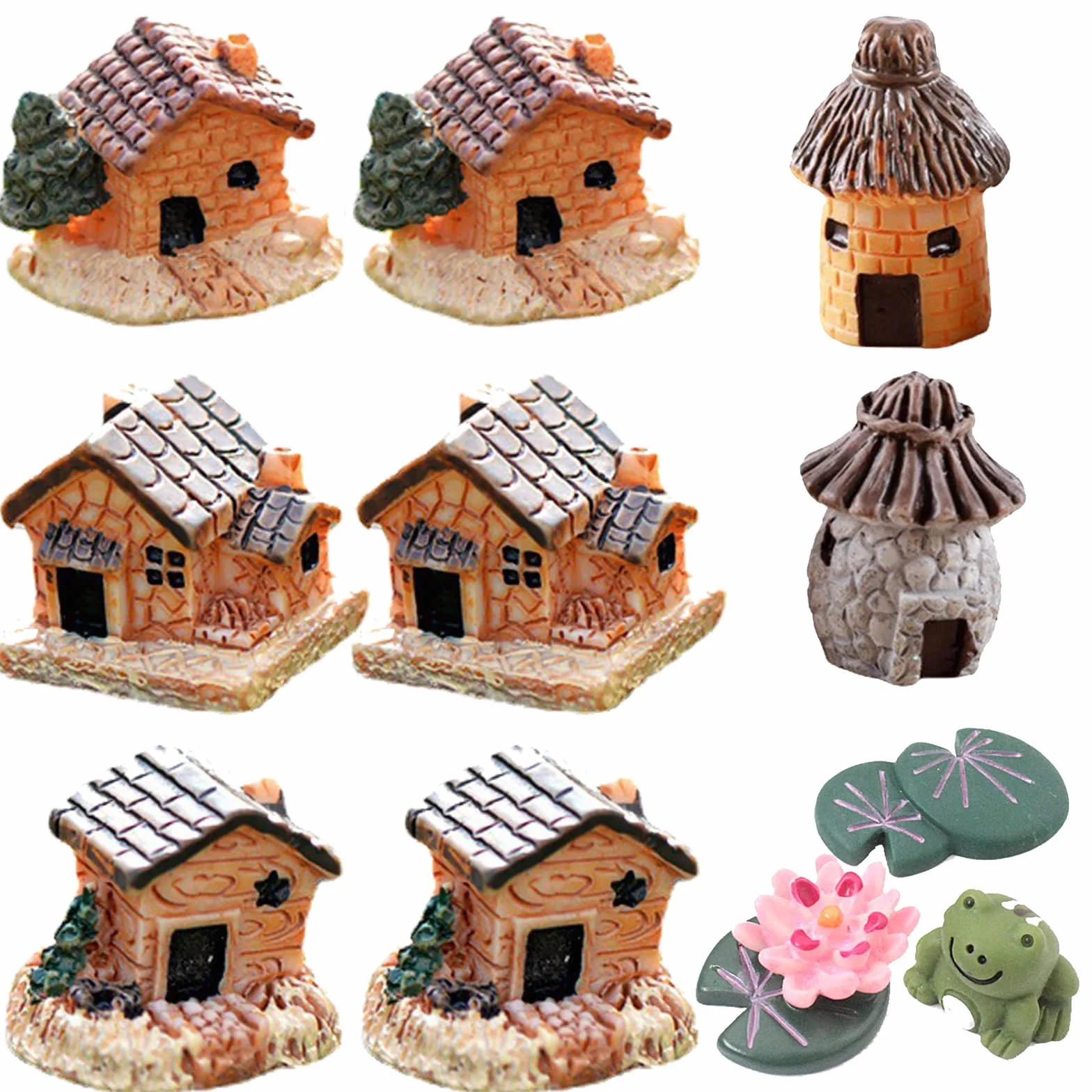 Fairy Garden Case Di Pietra 11 Pezzi Mini Fata Giardino In Miniatura Miniatura Fata Giardino Case Fai Da Te Decorazione Casa Delle Bambole Per La Decorazione Di Bottiglie Di Muschio