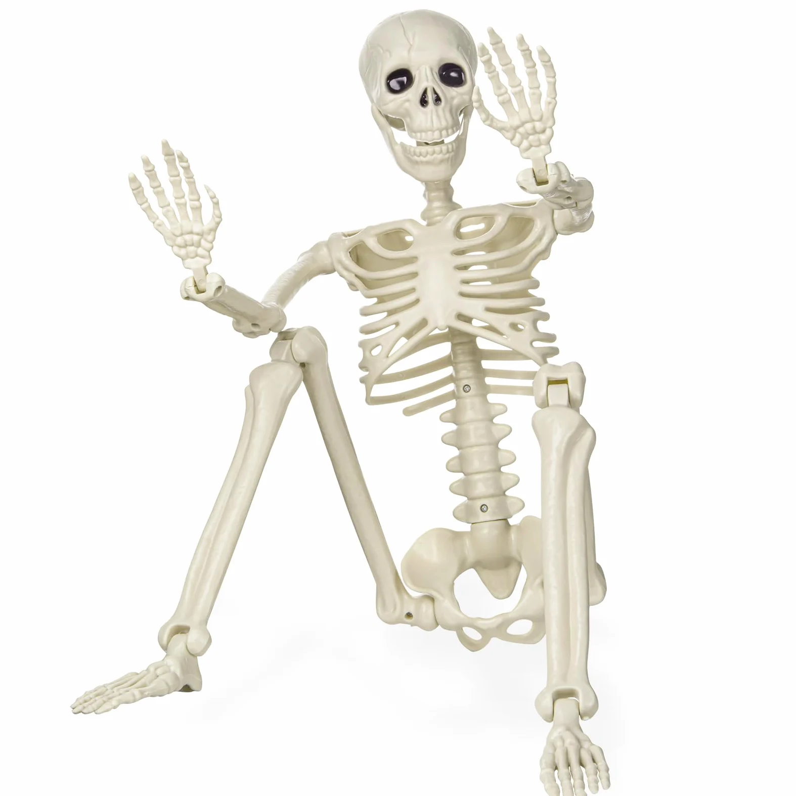 XONOR Scheletro di Halloween realistico in plastica umana da 91 cm, con giunti mobili, per decorazioni di oggetti di scena per casa infestata