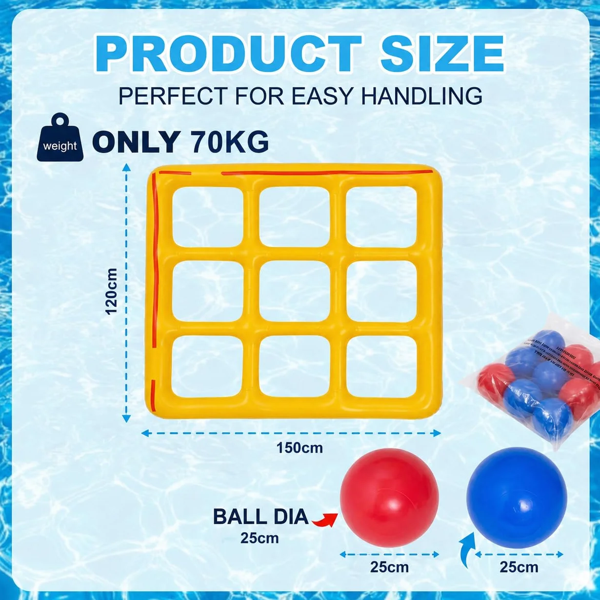 Giochi Piscina Tic Tac Toe, Giocattolo Gonfiabile per Piscina, Gonfiabili Piscina con 10 Palline, Galleggiante per Piscina Gioco, per Piscina, Spiaggia, Bambini e Adulti