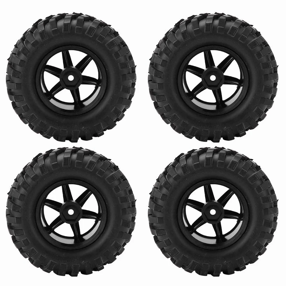 KIMISS 1 10 Rc Truck Wheels 12Mm Hex Slash 4X4 Pneumatici Gomma Plastica 4Pcs 6 Fori Pneumatici per Ruote Pneumatici in Gomma con Mozzi per 1 10 Scala Rc Crawler off Road Truck