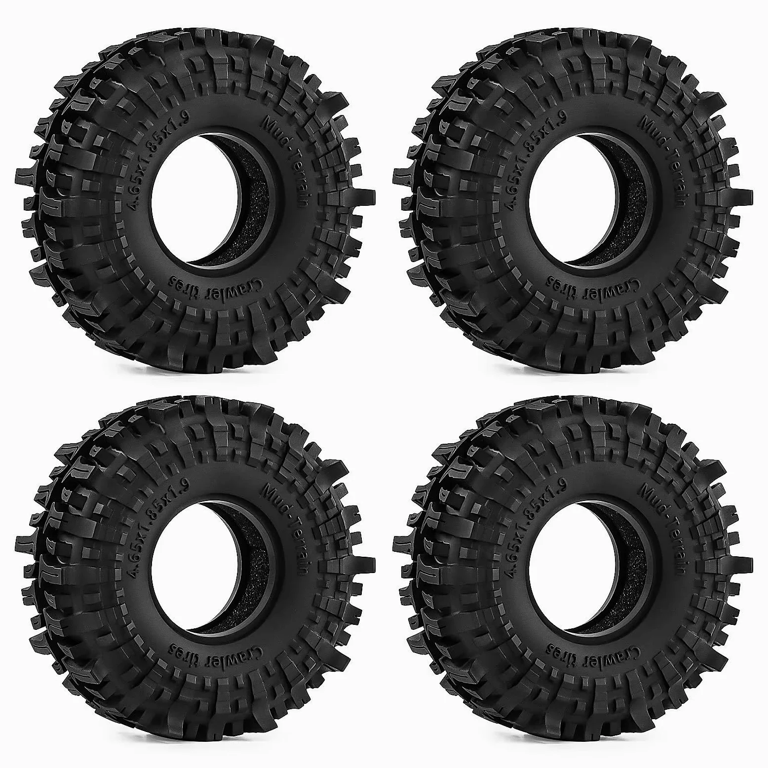Per Axial Per SCX10 Per Traxxas Per TRX4 CrossRC Per Enduro Per Redcat Per WPL D90 1/10 RC Parti Automobili 1.9 Pollici 118mm Fango Pneumatici Fuoristrada Ricambi Modellini RC