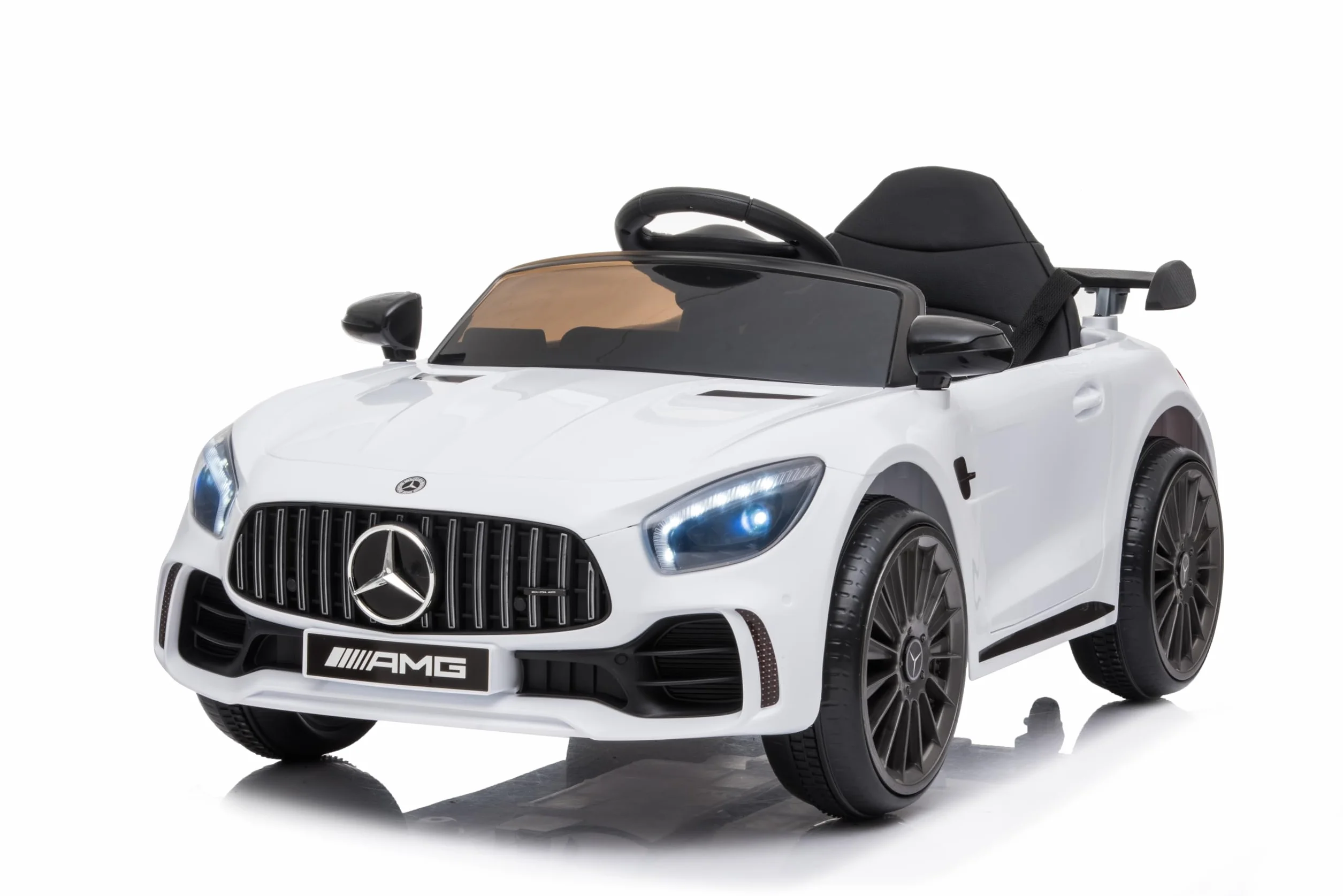 Baroni Toys Mercedes AMG Sport Macchina Elettrica Bambini 12V Porte Apribili Carico 25 Kg 1-4 anni Bianco