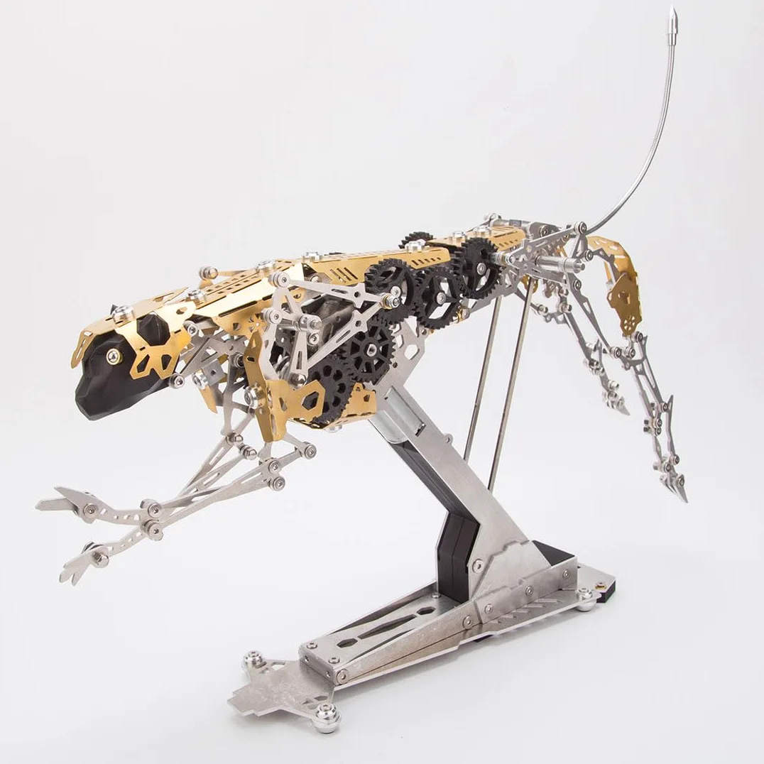 Set di puzzle in metallo 398 pezzi, modello Leopardo meccanico 3D, opzione regalo per amanti del modello e collezionisti